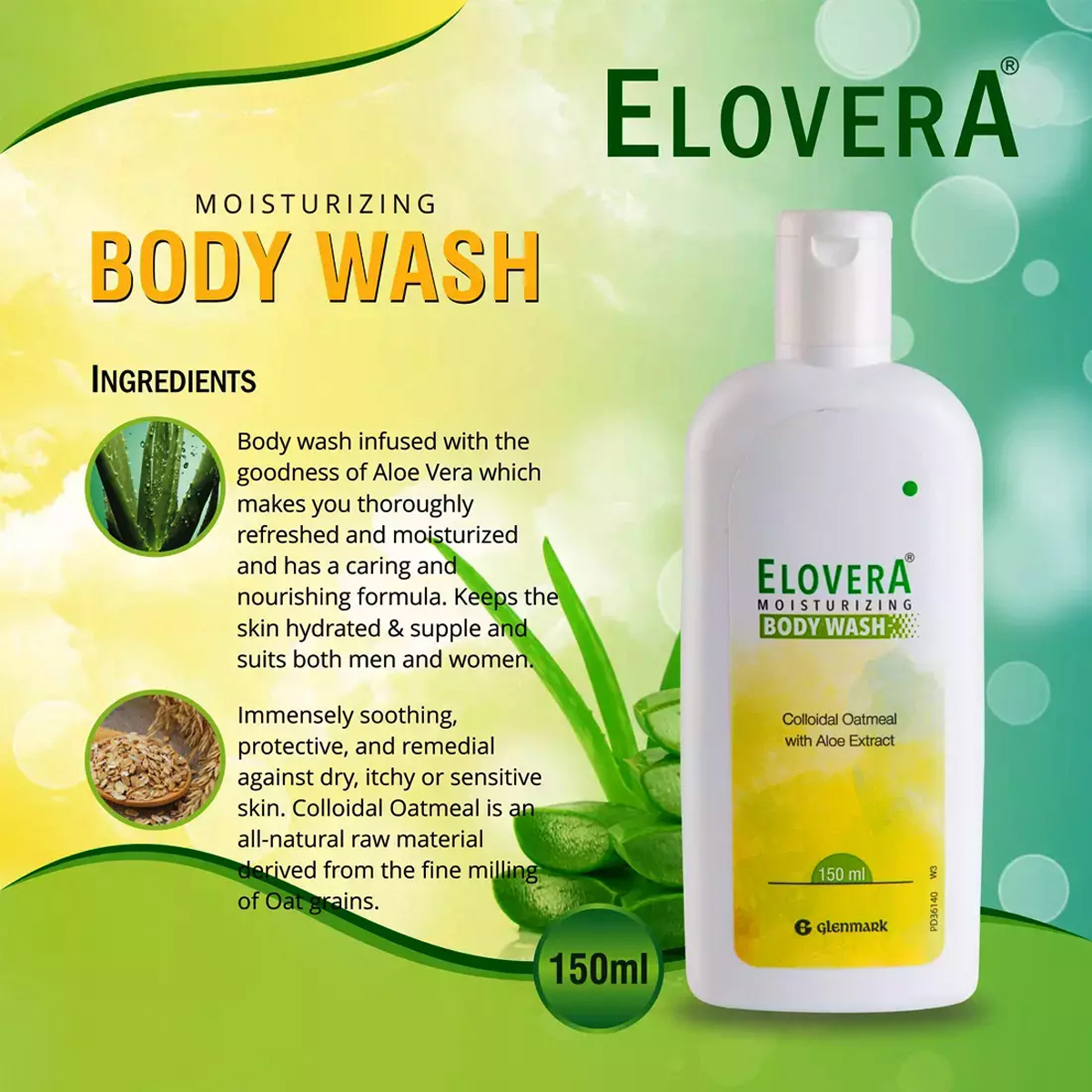 Elovera Moisturizing Body Wash 150 ml, Pack of 1 Elovera Moisturizing Body Wash 150 ml, Pack of 1