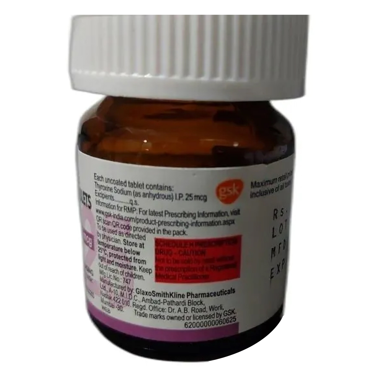 Eltroxin 25mcg Tablet 120's, Pack of 1 TABLET Eltroxin 25mcg Tablet 120's, Pack of 1 TABLET