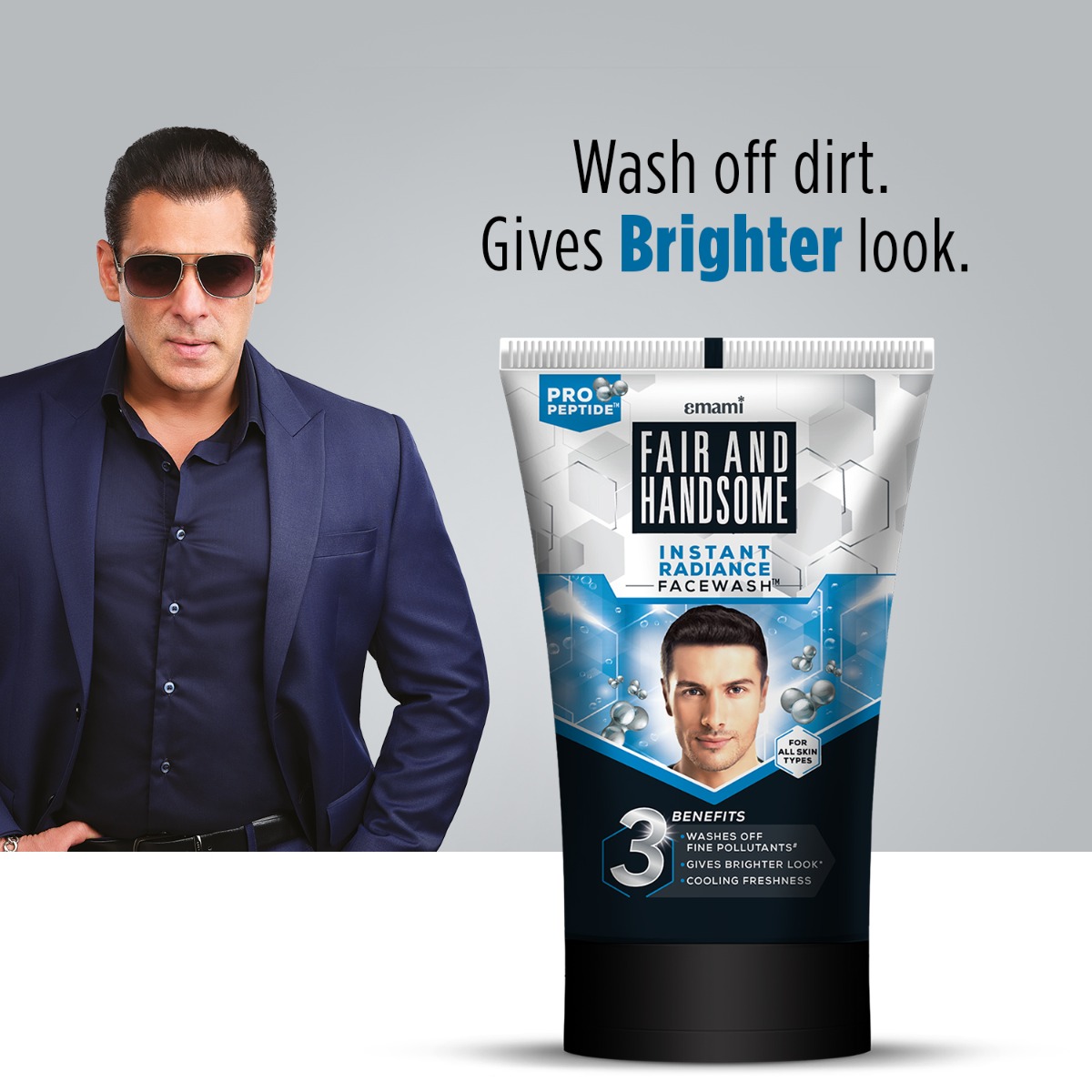 Fair and Handsome Instant Radiance Face Wash 100 gm | Deeply Cleanses Fine Pollutants | Give Brighter Skin With Cooling Freshness | For Men | For All Skin Type, Pack of 1 Fair and Handsome Instant Radiance Face Wash 100 gm | Deeply Cleanses Fine Pollutants | Give Brighter Skin With Cooling Freshness | For Men | For All Skin Type, Pack of 1