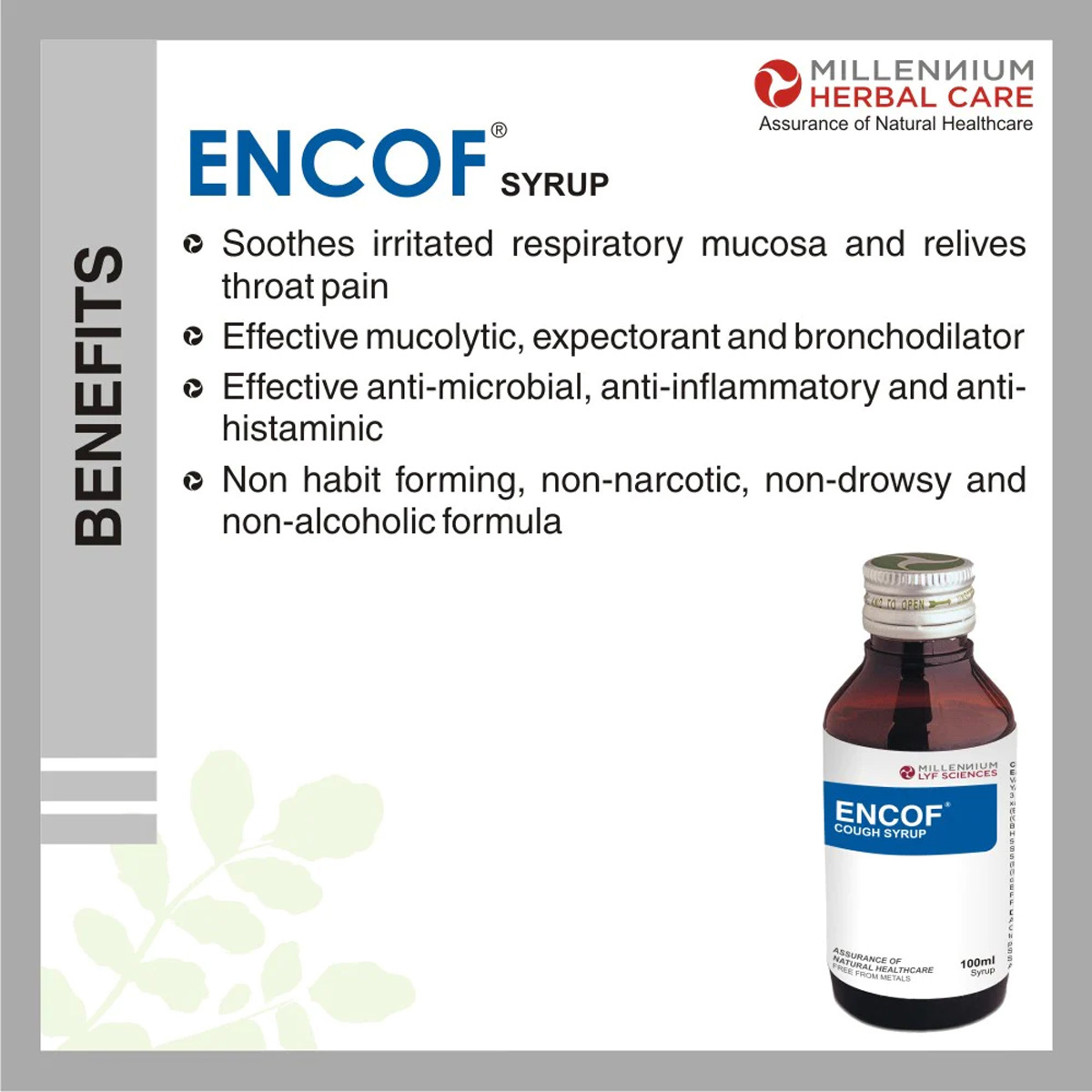 Encof Cough Syrup, 100 ml, Pack of 1 Encof Cough Syrup, 100 ml, Pack of 1