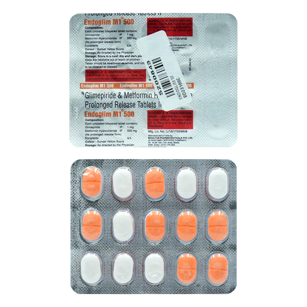 Endoglim M1 500 Tablet 15's, Pack of 15 TabletS Endoglim M1 500 Tablet 15's, Pack of 15 TabletS