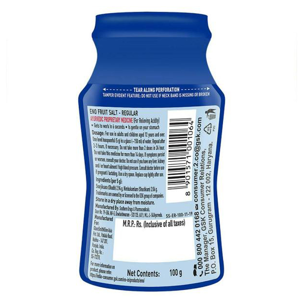 ENO Fruit Salt Regular Flavour Powder, 100 gm, Pack of 1 ENO Fruit Salt Regular Flavour Powder, 100 gm, Pack of 1