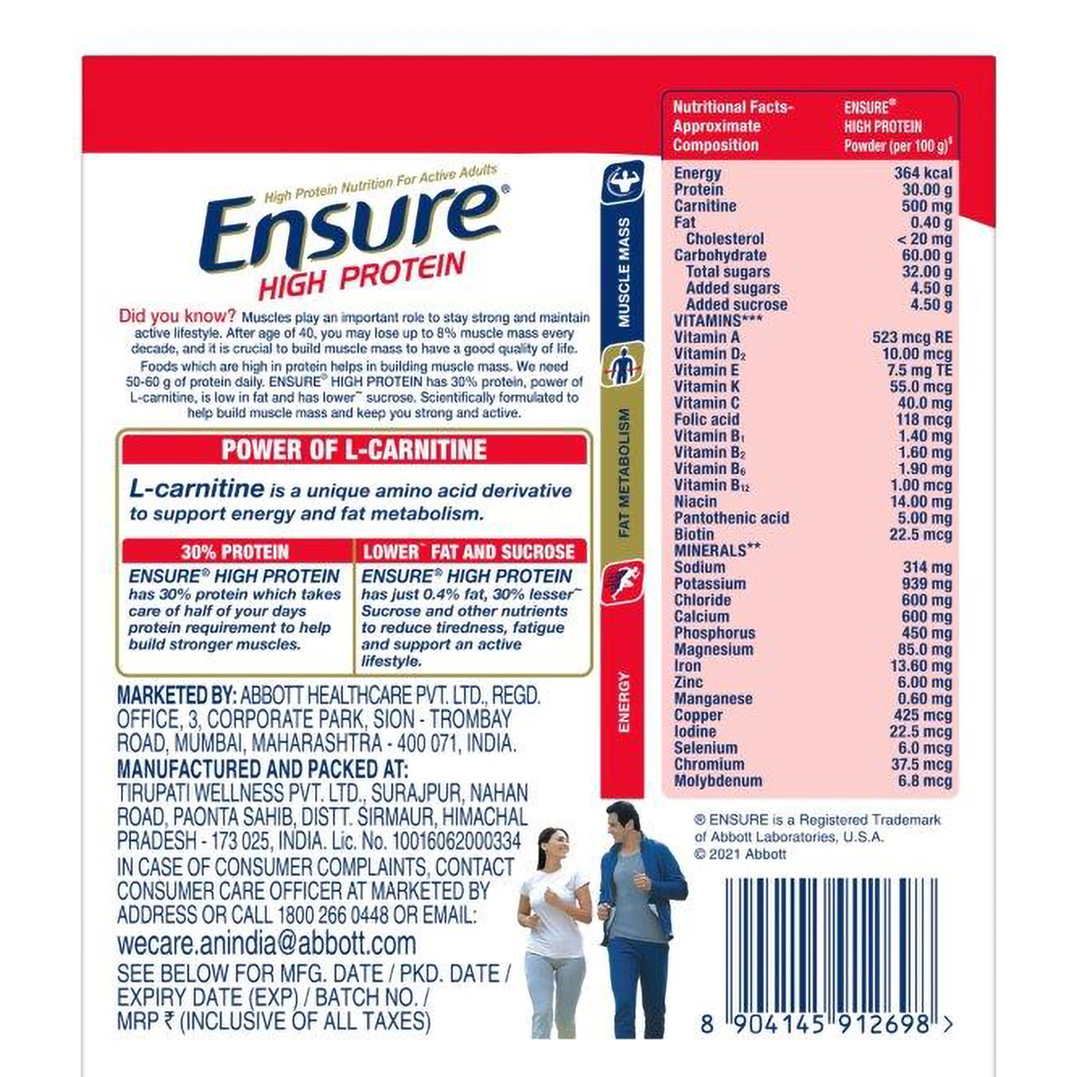 Ensure High Protein Vanilla Flavour Powder for Adults, 200 gm, Pack of 1 Ensure High Protein Vanilla Flavour Powder for Adults, 200 gm, Pack of 1