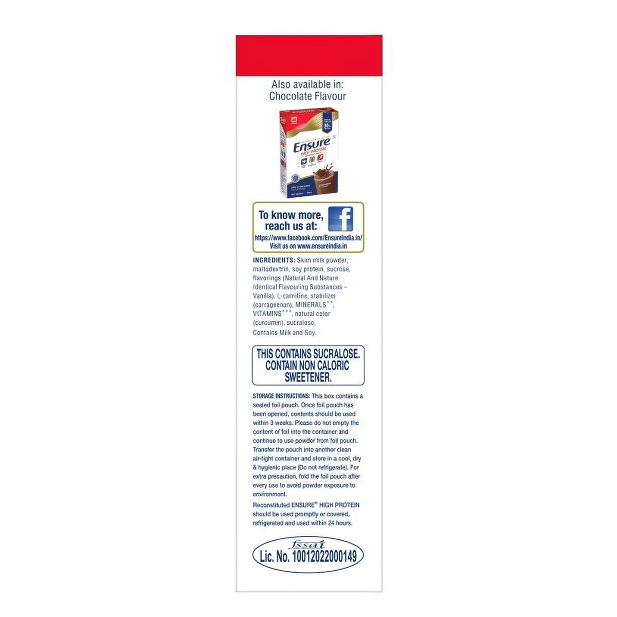 Ensure High Protein Vanilla Flavour Powder for Adults, 200 gm, Pack of 1 Ensure High Protein Vanilla Flavour Powder for Adults, 200 gm, Pack of 1