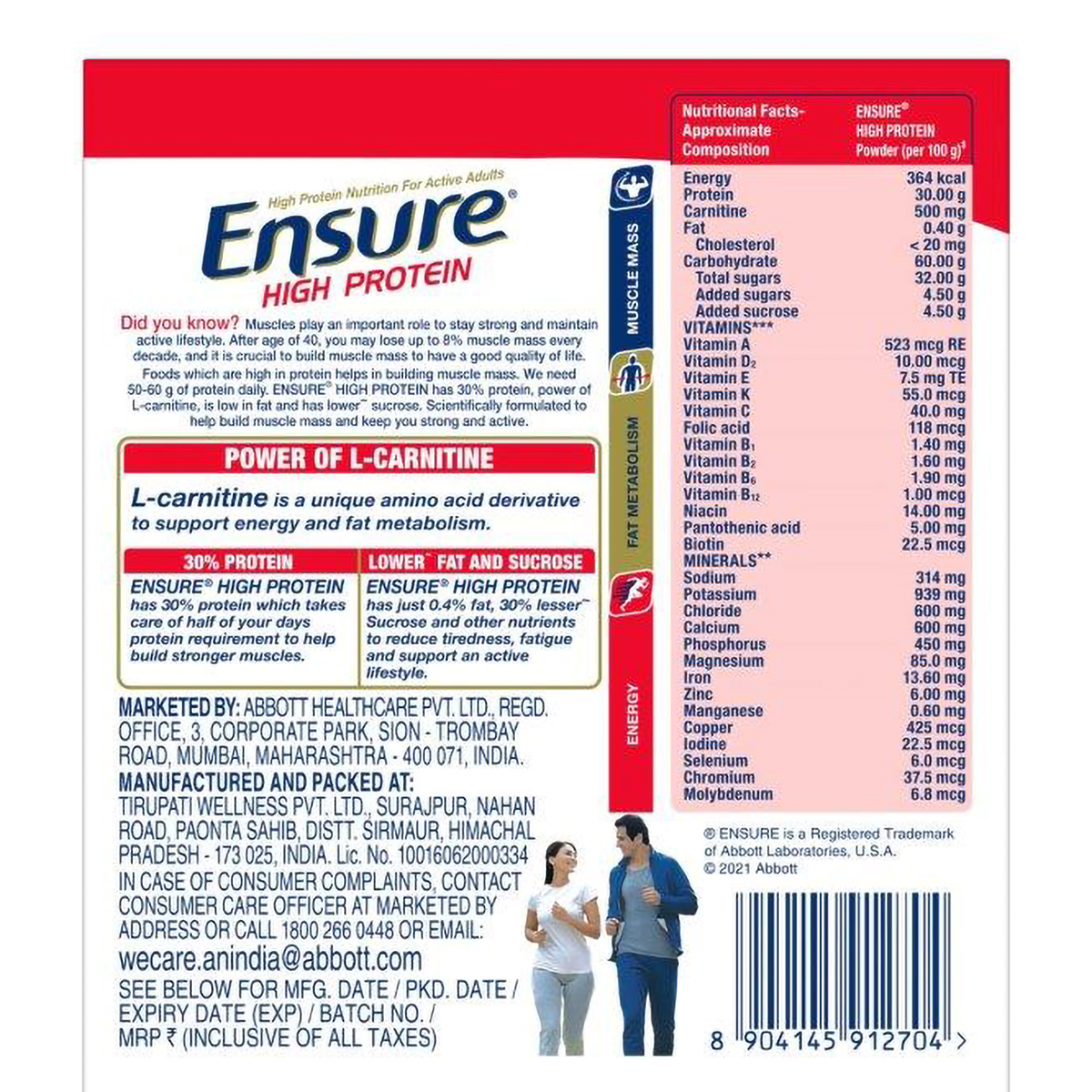 Ensure High Protein Chocolate Flavour Powder for Adults, 200 gm, Pack of 1 Ensure High Protein Chocolate Flavour Powder for Adults, 200 gm, Pack of 1