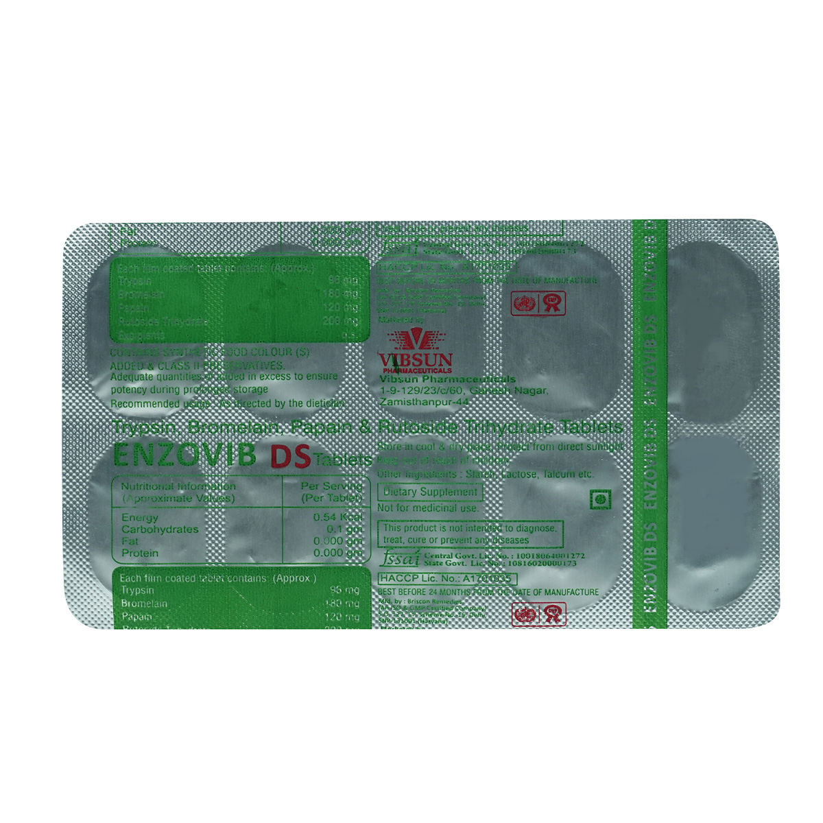 Enzovib DS Tablet 10's, Pack of 10 TabletS Enzovib DS Tablet 10's, Pack of 10 TabletS