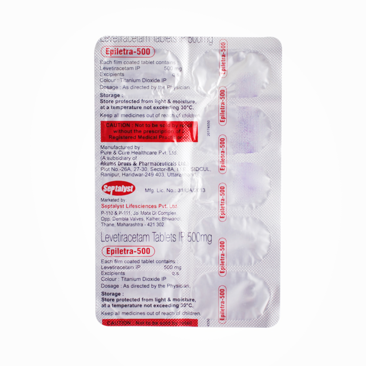 Epiletra-500 Tablet 10's, Pack of 10 TABLETS Epiletra-500 Tablet 10's, Pack of 10 TABLETS