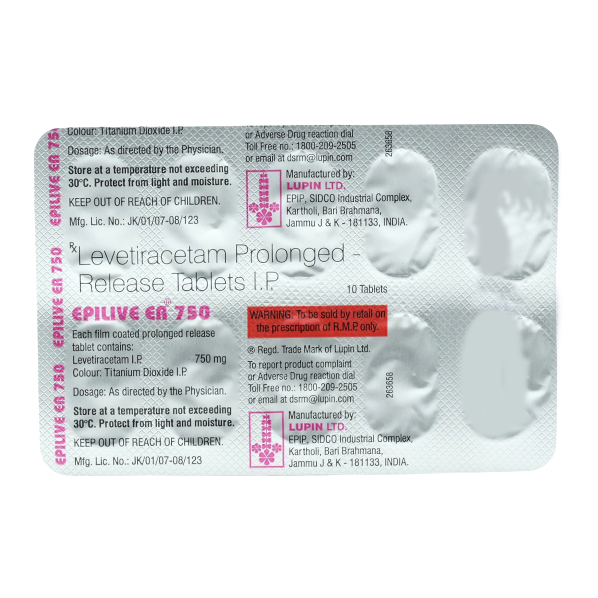 Epilive ER 750 mg Tablet 10's, Pack of 10 TabletS Epilive ER 750 mg Tablet 10's, Pack of 10 TabletS