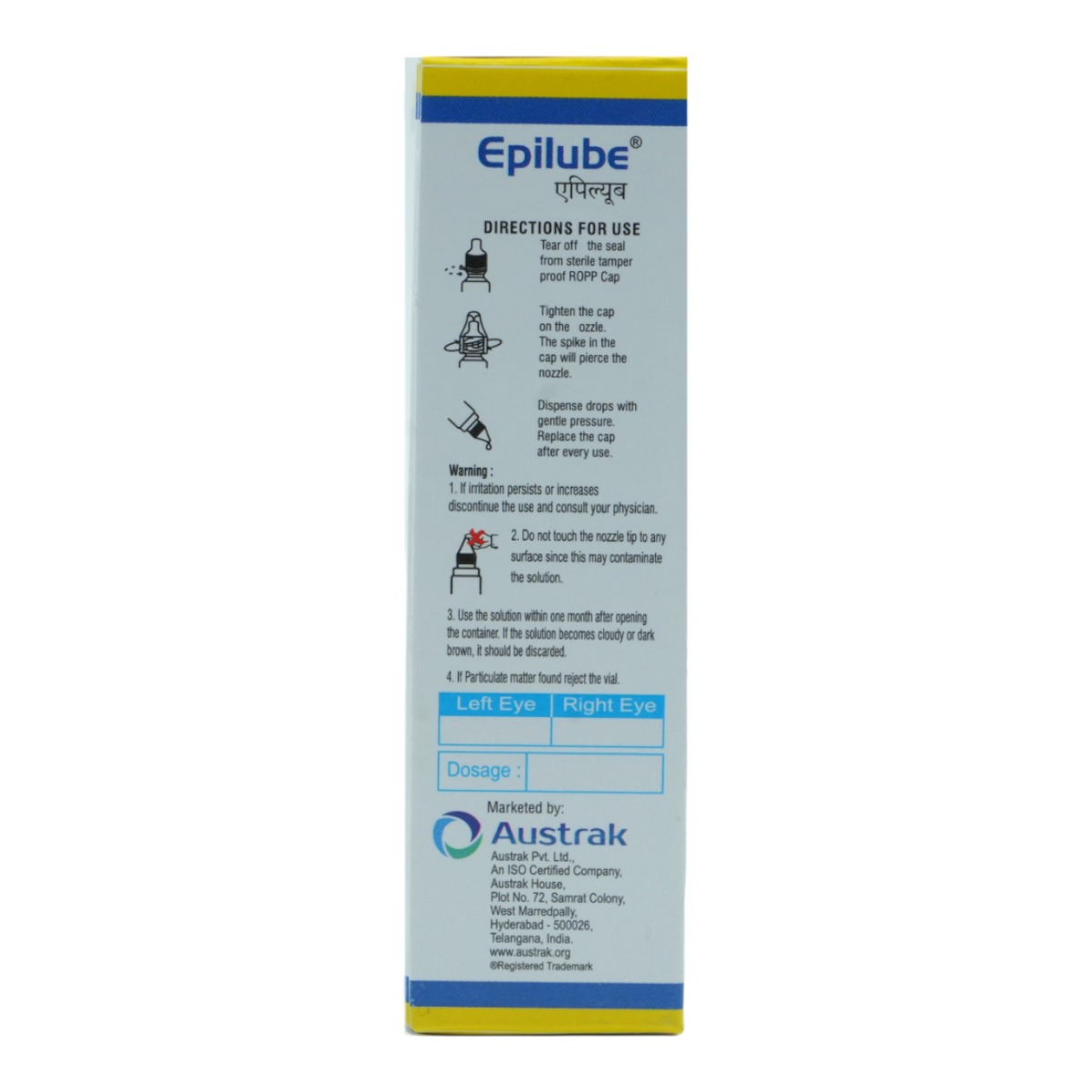 Epilube Eye Drops 10 ml, Pack of 1 EYE DROPS Epilube Eye Drops 10 ml, Pack of 1 EYE DROPS