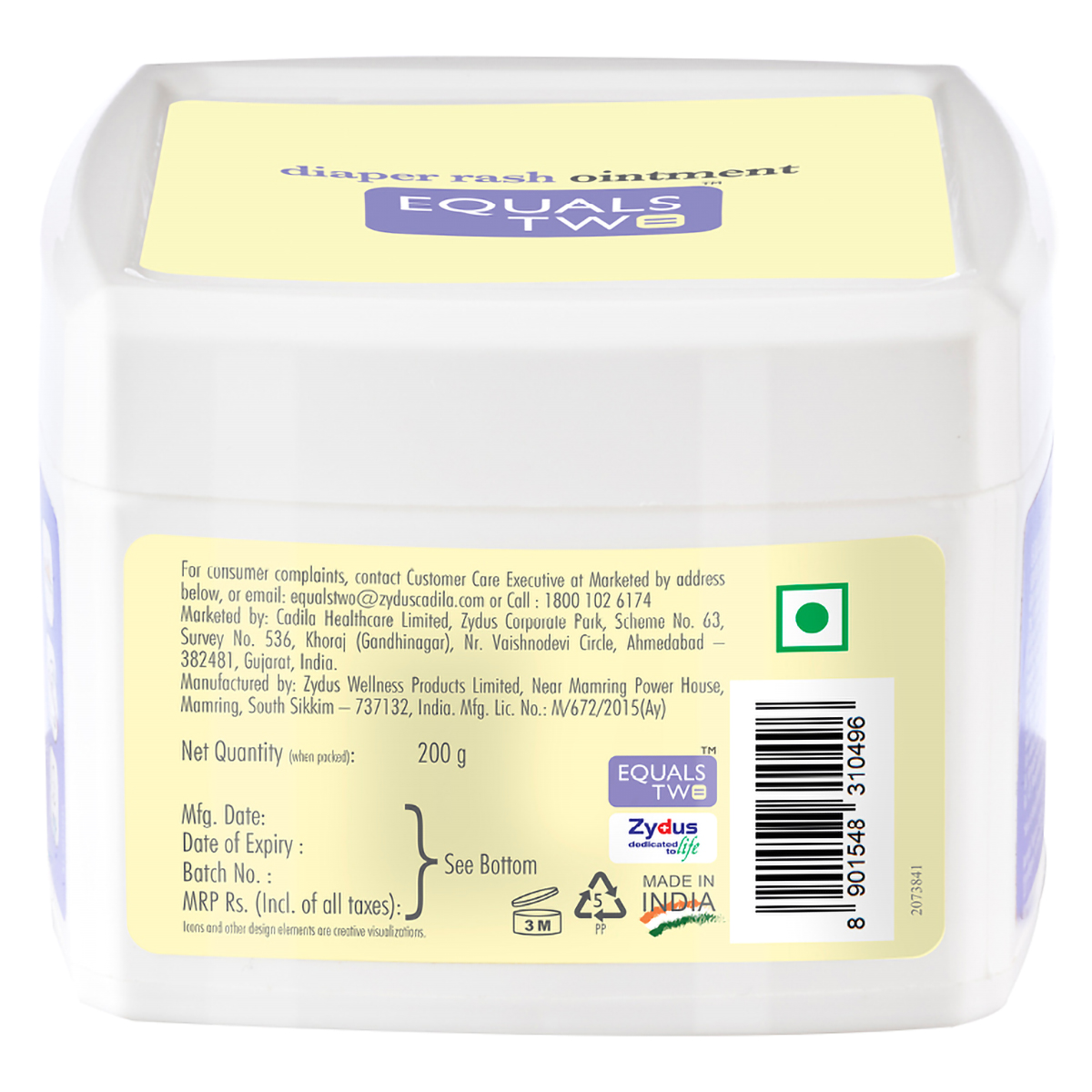 EQUALSTWO Diaper Rash Ointment, 200 gm, Pack of 1 EQUALSTWO Diaper Rash Ointment, 200 gm, Pack of 1