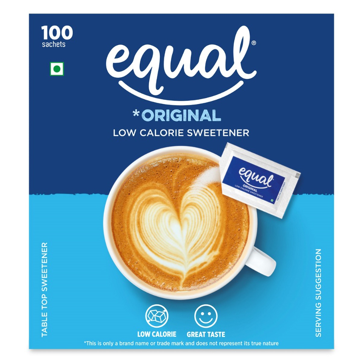 Equal Original Low Calorie Sweetener, 100 Sachets, Pack of 1 Equal Original Low Calorie Sweetener, 100 Sachets, Pack of 1