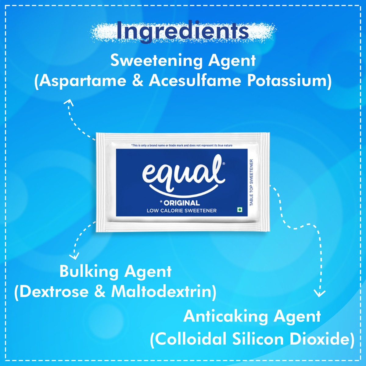 Equal Original Low Calorie Sweetener, 100 Sachets, Pack of 1 Equal Original Low Calorie Sweetener, 100 Sachets, Pack of 1