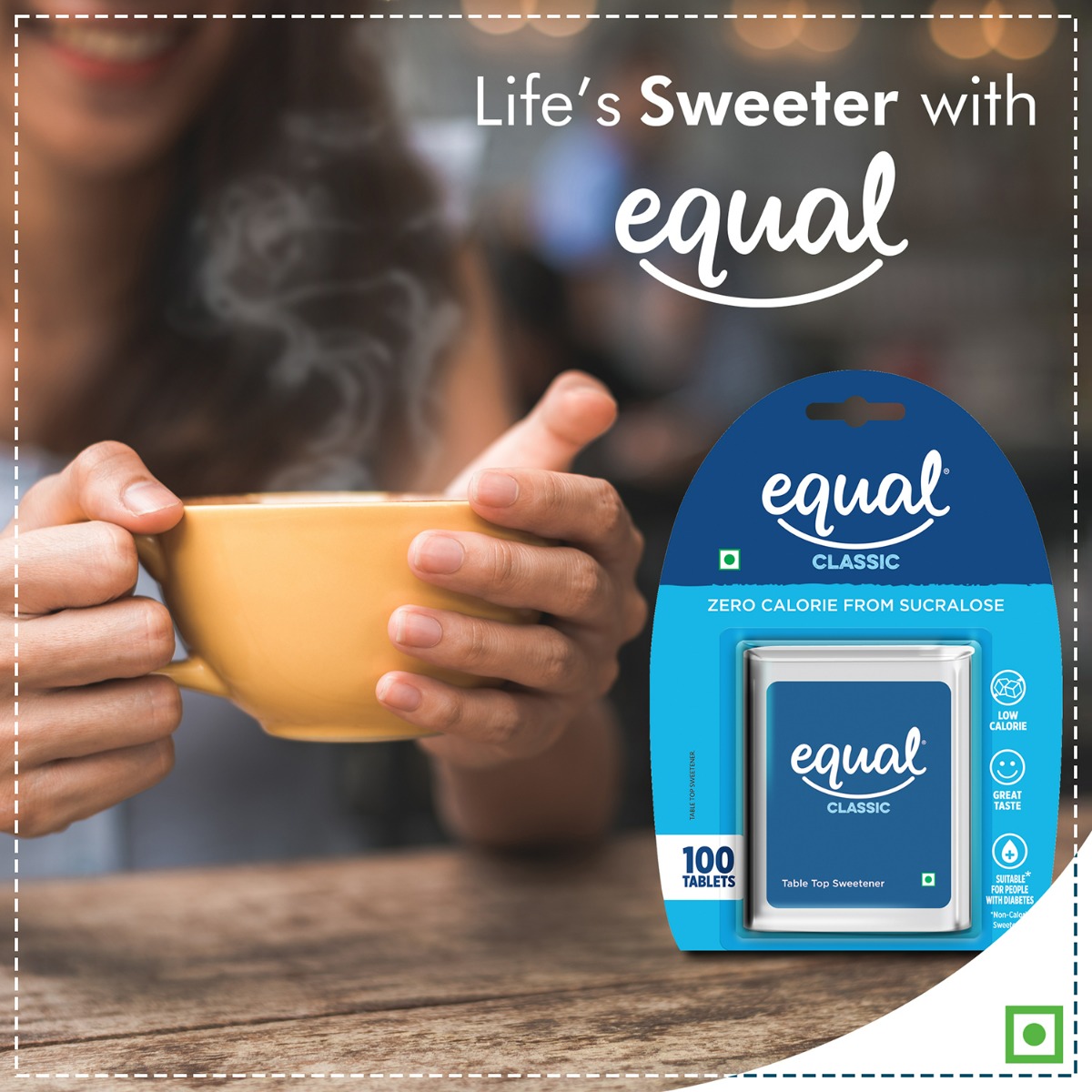 Equal Classic Zero Calorie Sweetener, 100 Tablets, Pack of 1 Equal Classic Zero Calorie Sweetener, 100 Tablets, Pack of 1