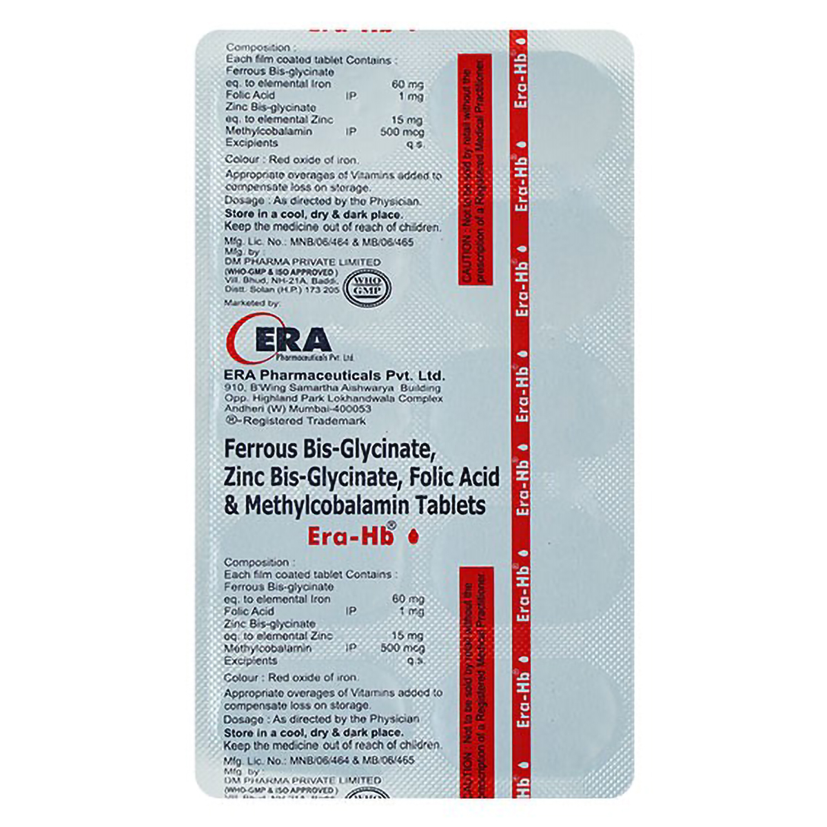 Era-HB Tablet 10's, Pack of 10 Era-HB Tablet 10's, Pack of 10