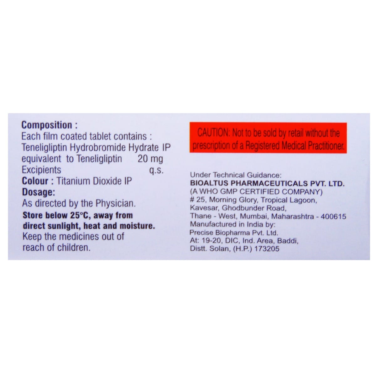 Eriglip 20 mg Tablet 10's, Pack of 10 TabletS Eriglip 20 mg Tablet 10's, Pack of 10 TabletS