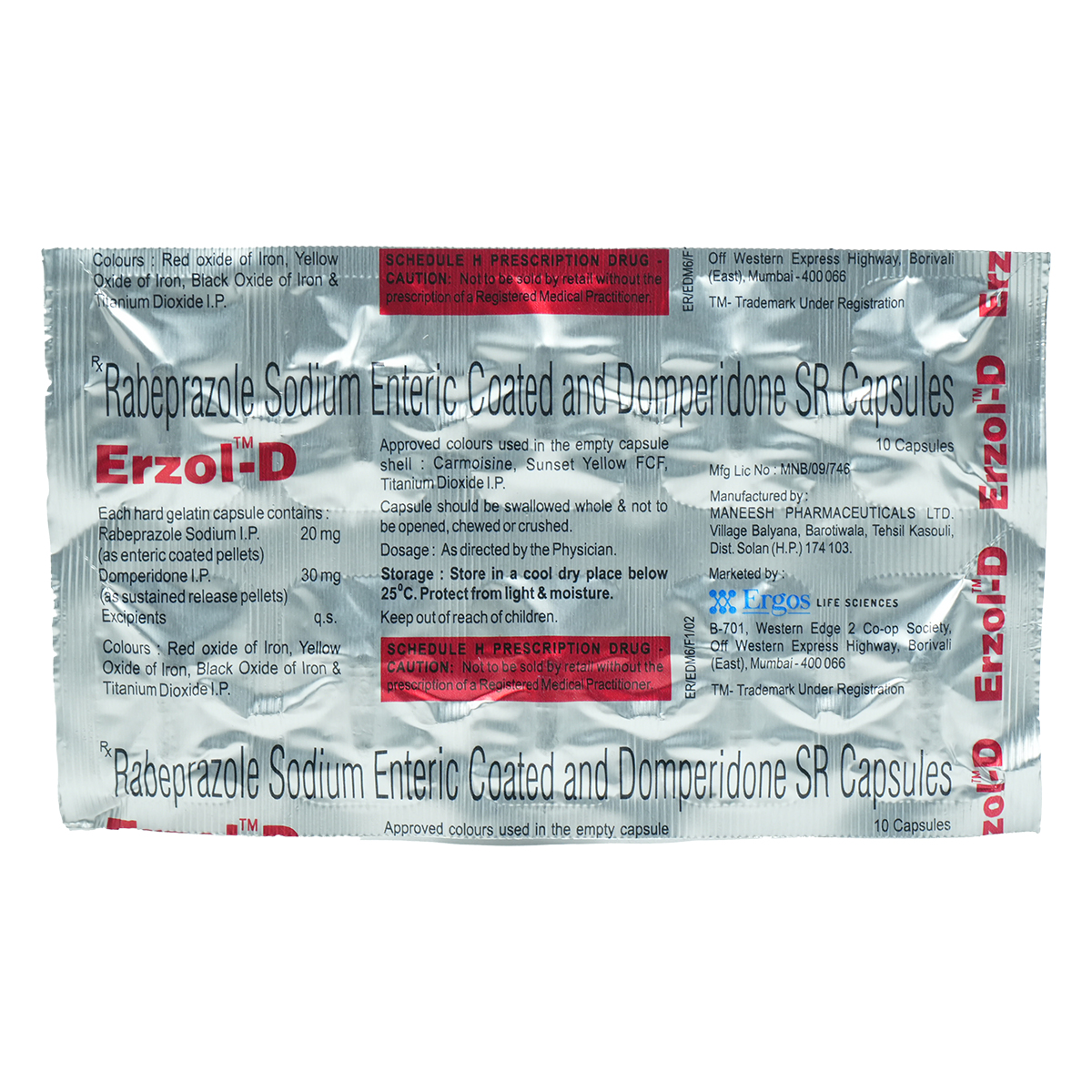 Erzol-D Capsule 10's, Pack of 10 CAPSULES Erzol-D Capsule 10's, Pack of 10 CAPSULES