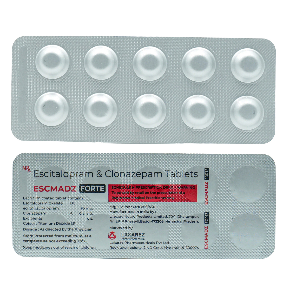 Escmadz Forte 10 mg/0.5 mg Tablet 10's, Pack of 10 TABLETS Escmadz Forte 10 mg/0.5 mg Tablet 10's, Pack of 10 TABLETS