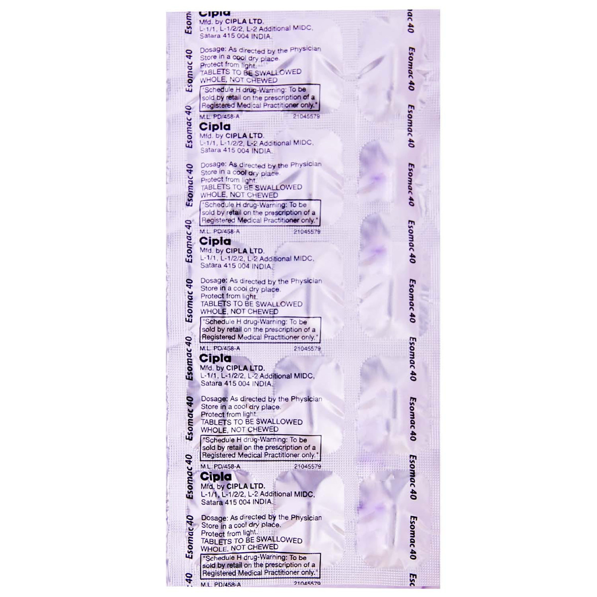 Esomac 40 Tablet 15's, Pack of 15 TABLETS Esomac 40 Tablet 15's, Pack of 15 TABLETS