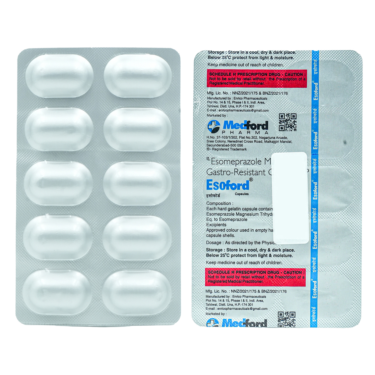 Esoford Capsule 10's, Pack of 10 CAPSULES Esoford Capsule 10's, Pack of 10 CAPSULES