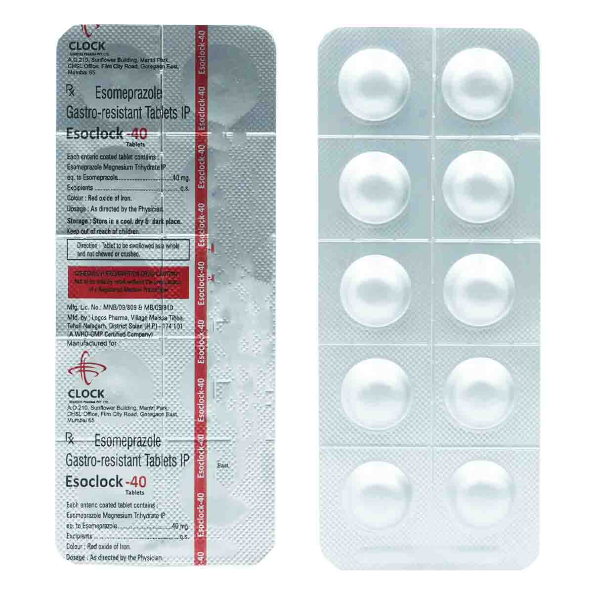 Esoclock-40 Tablet 10's, Pack of 10 TABLETS Esoclock-40 Tablet 10's, Pack of 10 TABLETS