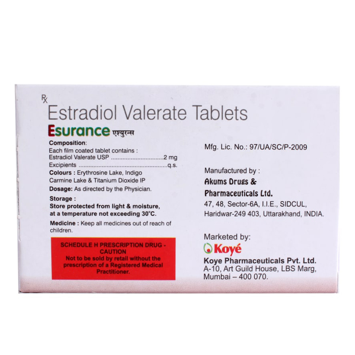 Esurance Tablet 28's, Pack of 28 TABLETS Esurance Tablet 28's, Pack of 28 TABLETS