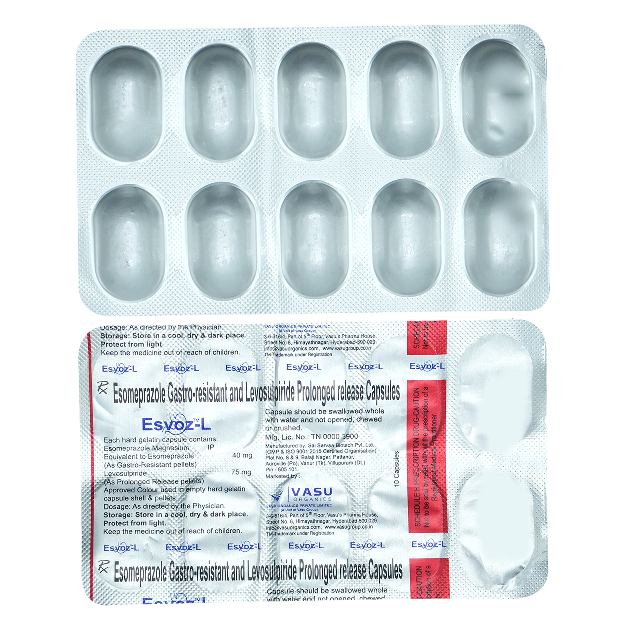 Esvoz-L Capsule 10'S, Pack of 10 CapsuleS Esvoz-L Capsule 10'S, Pack of 10 CapsuleS