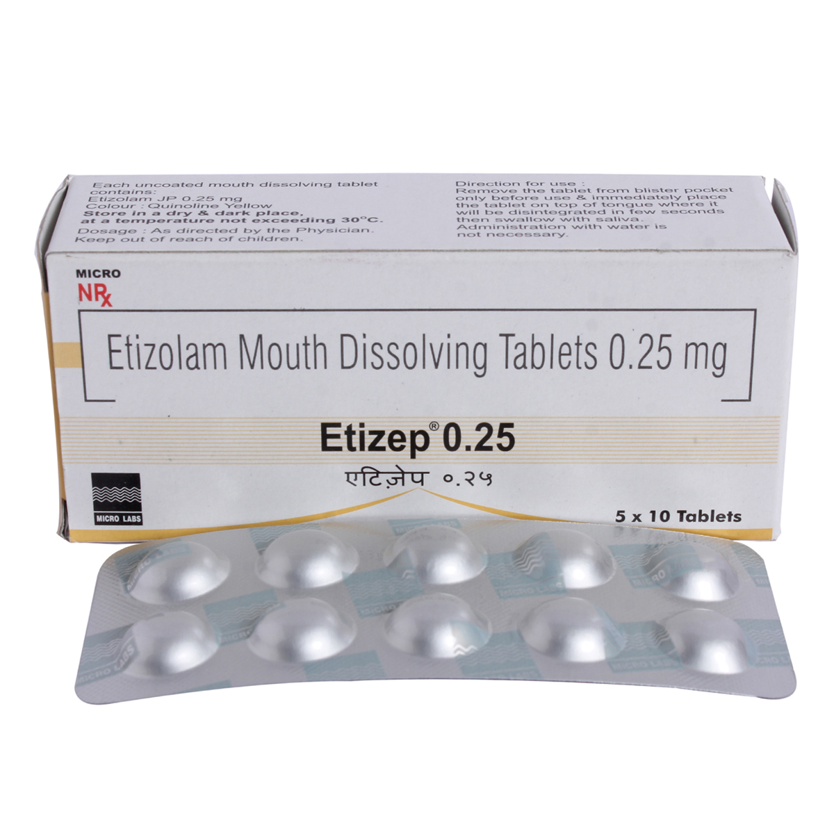 Etizep 0.25 mg Tablet 10's, Pack of 10 TabletS Etizep 0.25 mg Tablet 10's, Pack of 10 TabletS
