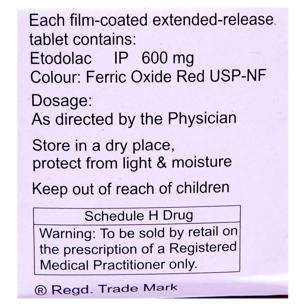 Etova ER 600 Tablet 10's, Pack of 10 TABLETS Etova ER 600 Tablet 10's, Pack of 10 TABLETS