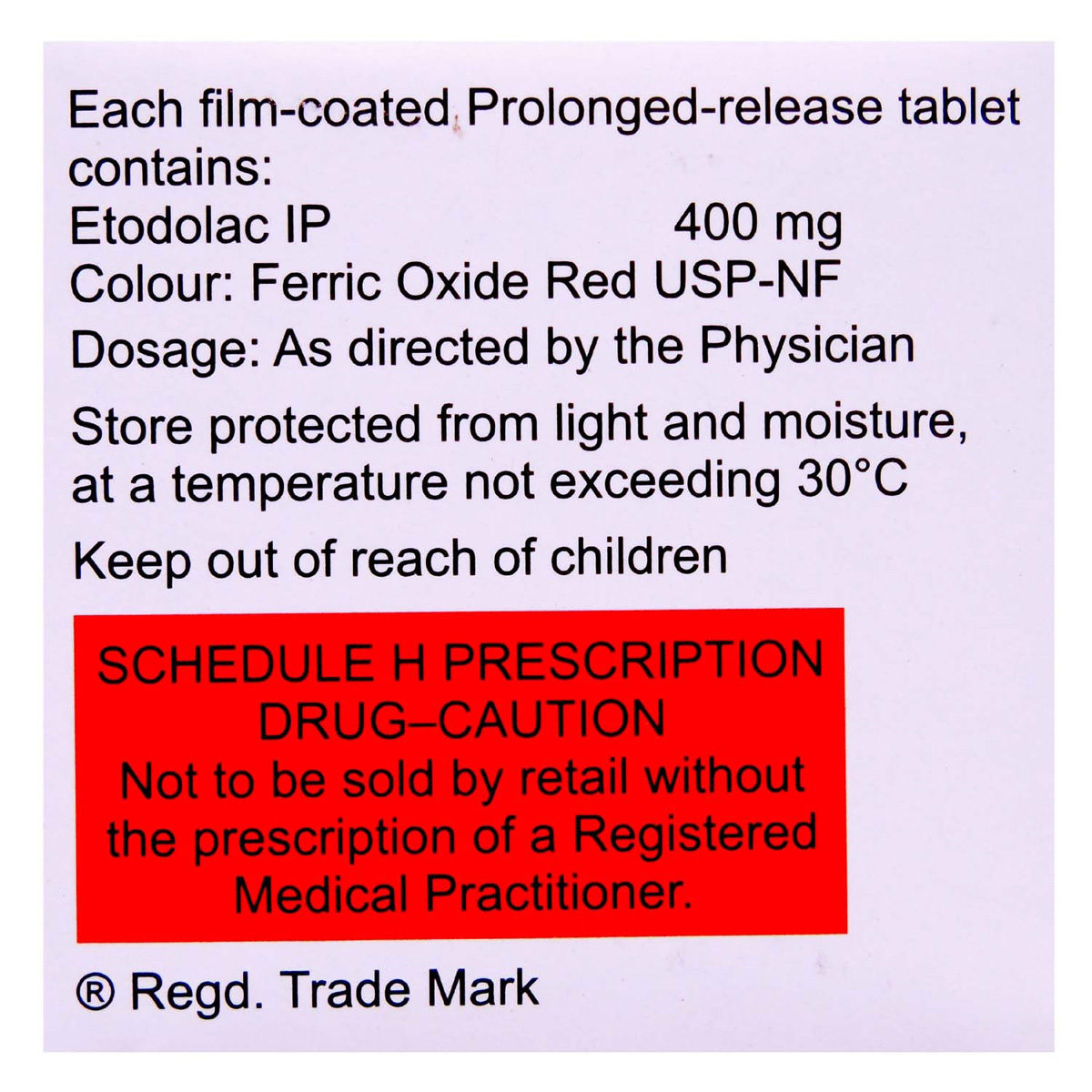 Etova-ER 400 Tablet 10's, Pack of 10 TABLETS Etova-ER 400 Tablet 10's, Pack of 10 TABLETS