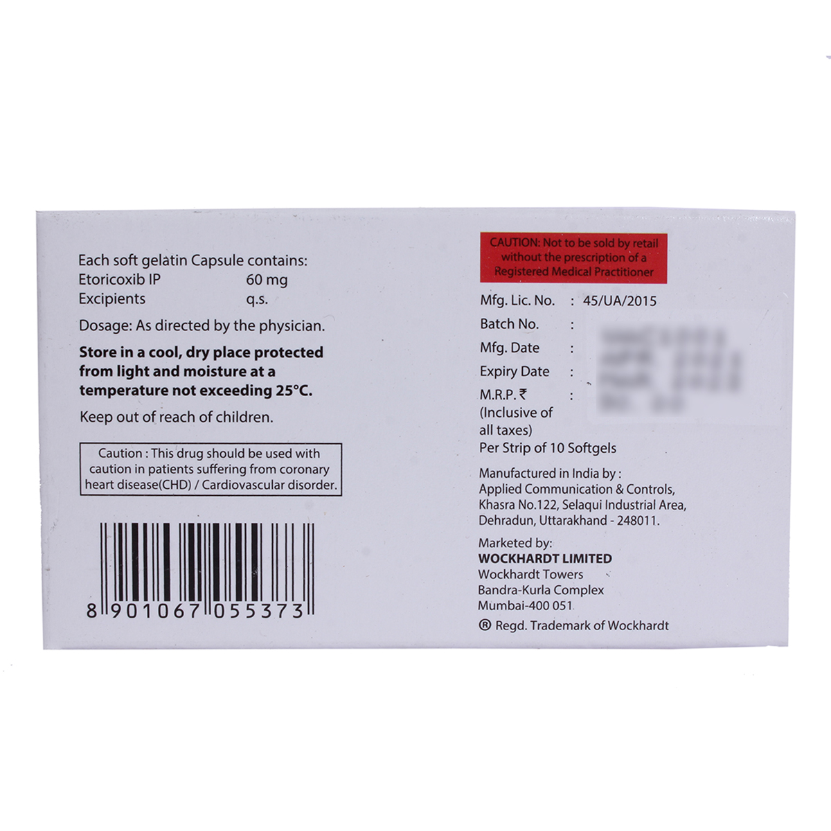 Etobrix 60 Softgel Capsule 10's, Pack of 10 CAPSULES Etobrix 60 Softgel Capsule 10's, Pack of 10 CAPSULES