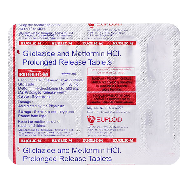 Euglic-M Tablet 10's, Pack of 10 TABLETS Euglic-M Tablet 10's, Pack of 10 TABLETS