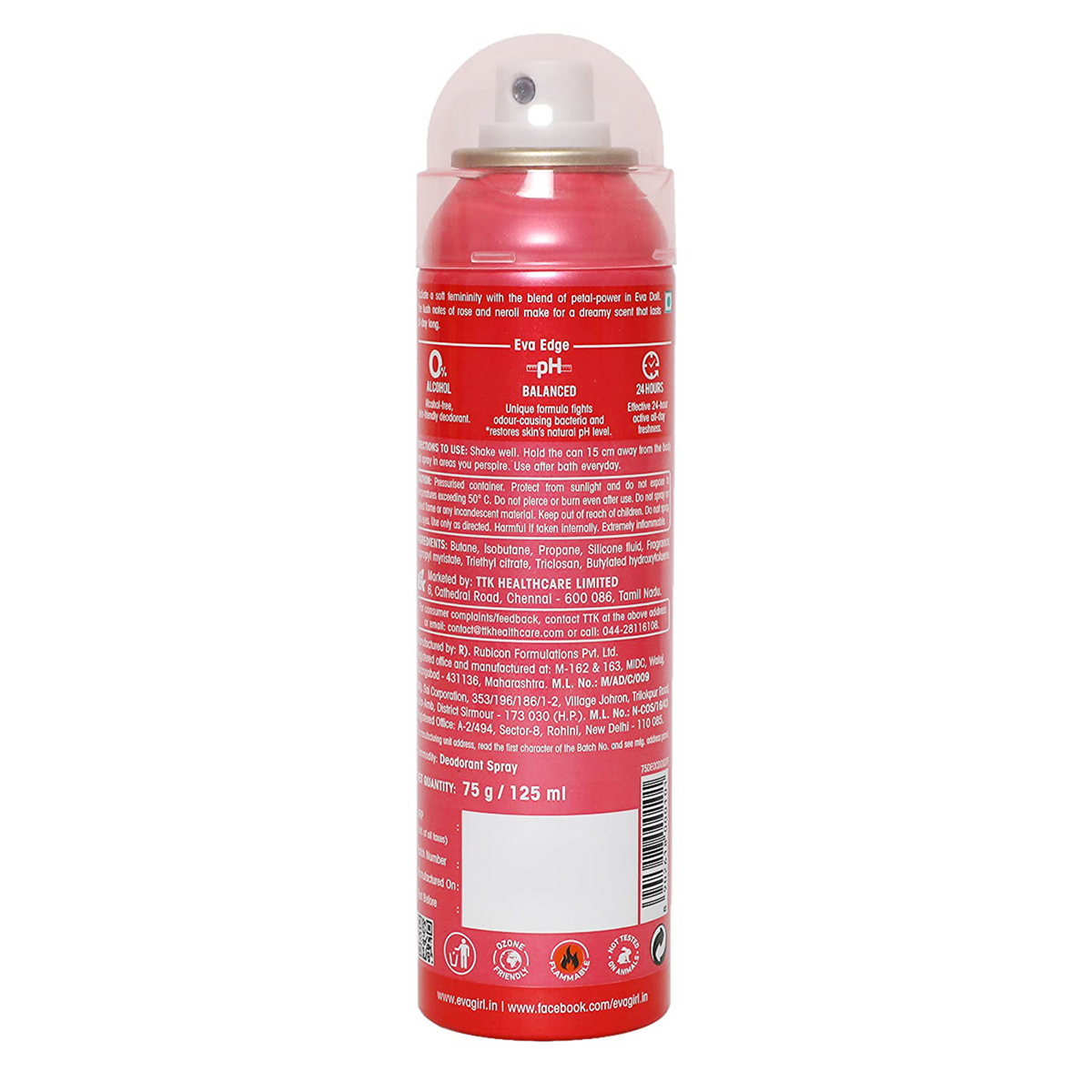 Eva Doll Deodorant Body Spray, 125 ml, Pack of 1 Eva Doll Deodorant Body Spray, 125 ml, Pack of 1