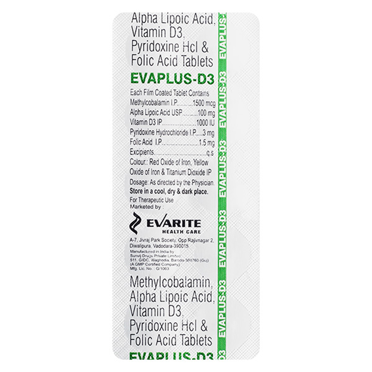 Evaplus-D3 Tab 10'S, Pack of 10 Evaplus-D3 Tab 10'S, Pack of 10