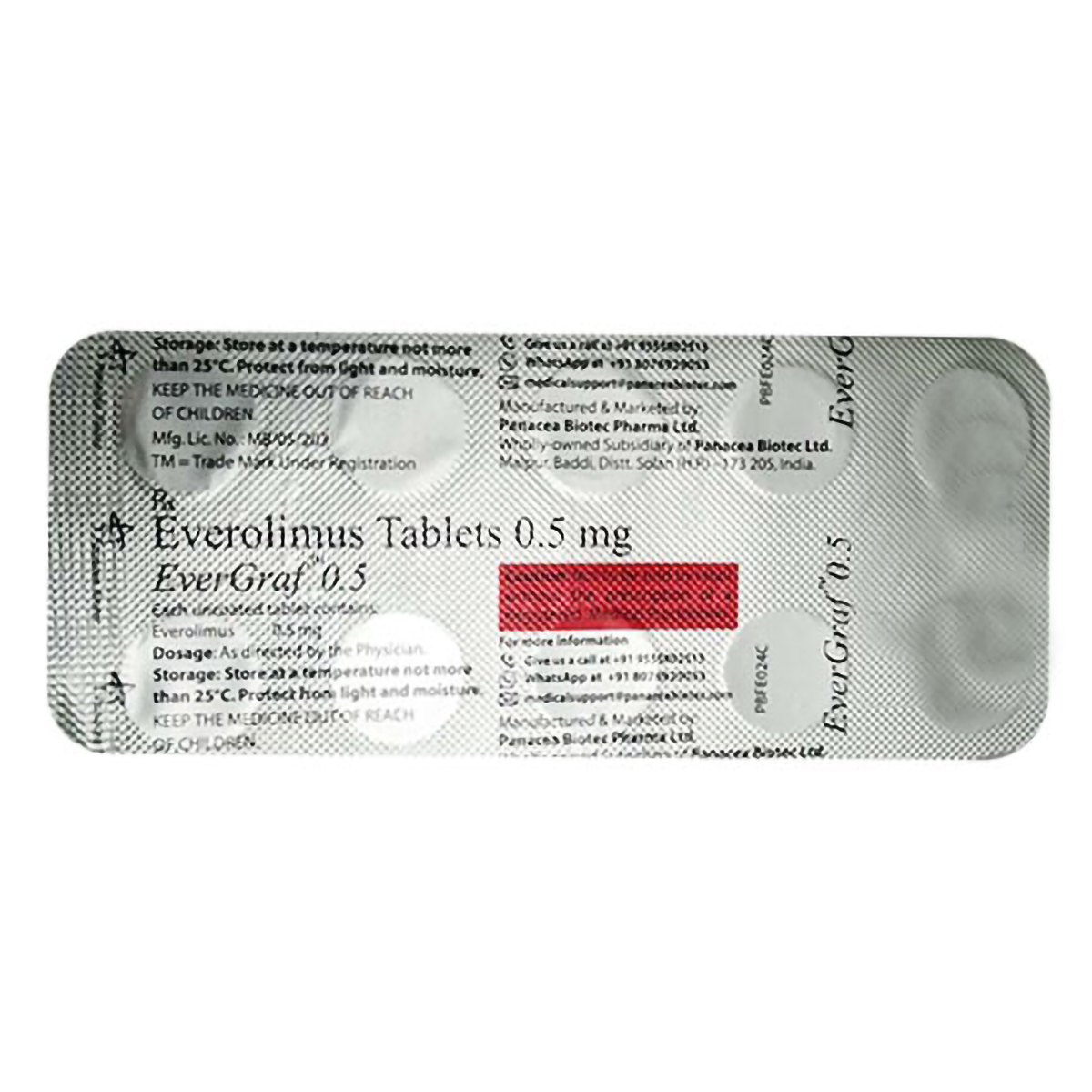 Evergraf 0.5 Tablet 10's, Pack of 10 TabletS Evergraf 0.5 Tablet 10's, Pack of 10 TabletS
