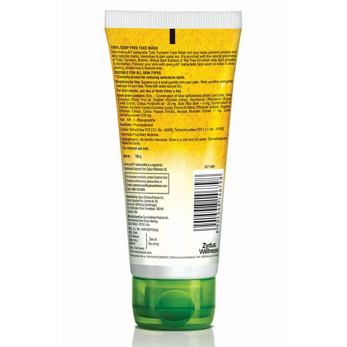 Everyuth Tulsi Turmeric Face Wash 150 gm | Prevents Marks, Blemishes & Dark Spots | Fights Acne & Pimple | For All Skin Type, Pack of 1 Everyuth Tulsi Turmeric Face Wash 150 gm | Prevents Marks, Blemishes & Dark Spots | Fights Acne & Pimple | For All Skin Type, Pack of 1