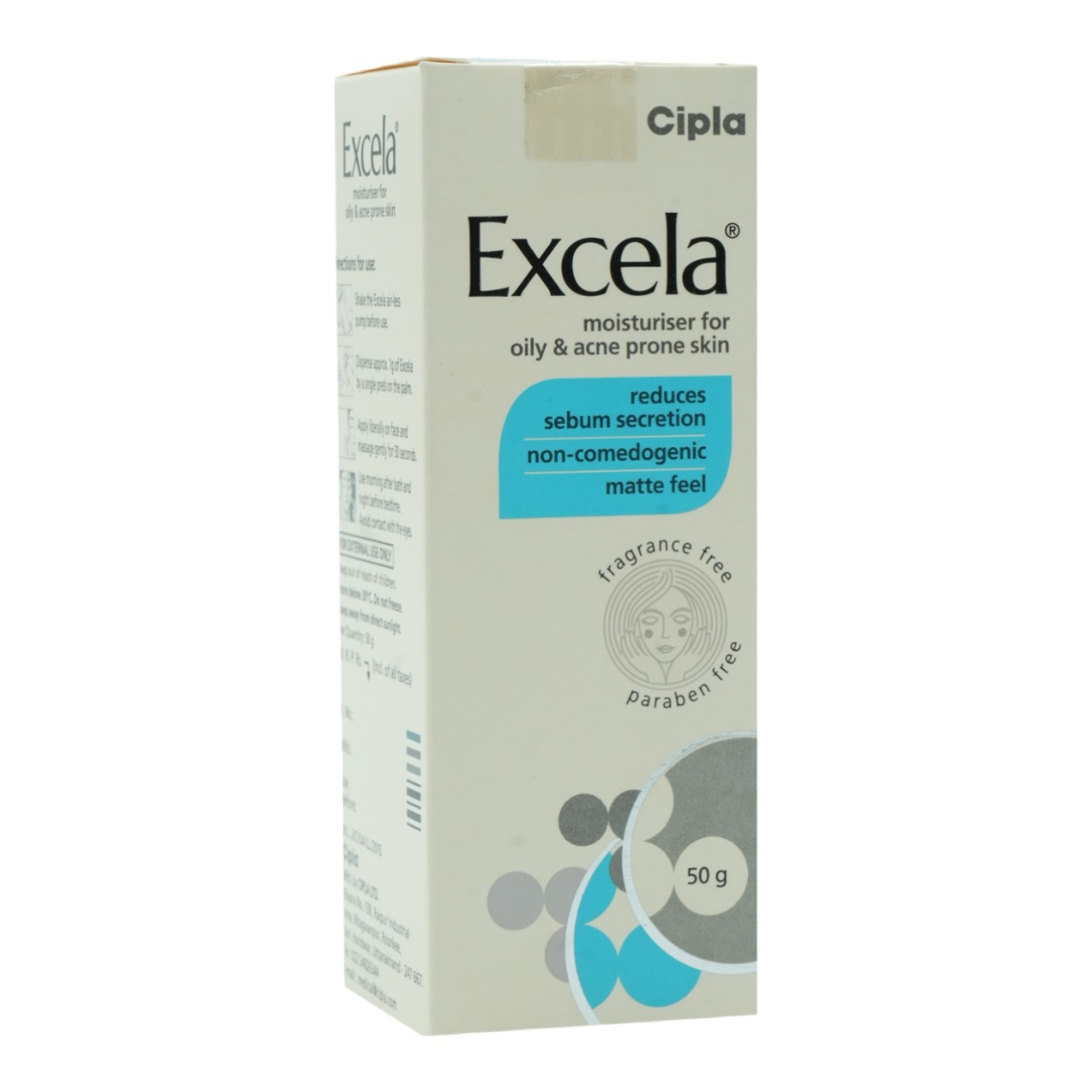 Excela Moisturiser Cream 50 gm | Reduces Sebum | Moisturises Skin | For Oily & Acne Prone Skin, Pack of 1 Excela Moisturiser Cream 50 gm | Reduces Sebum | Moisturises Skin | For Oily & Acne Prone Skin, Pack of 1