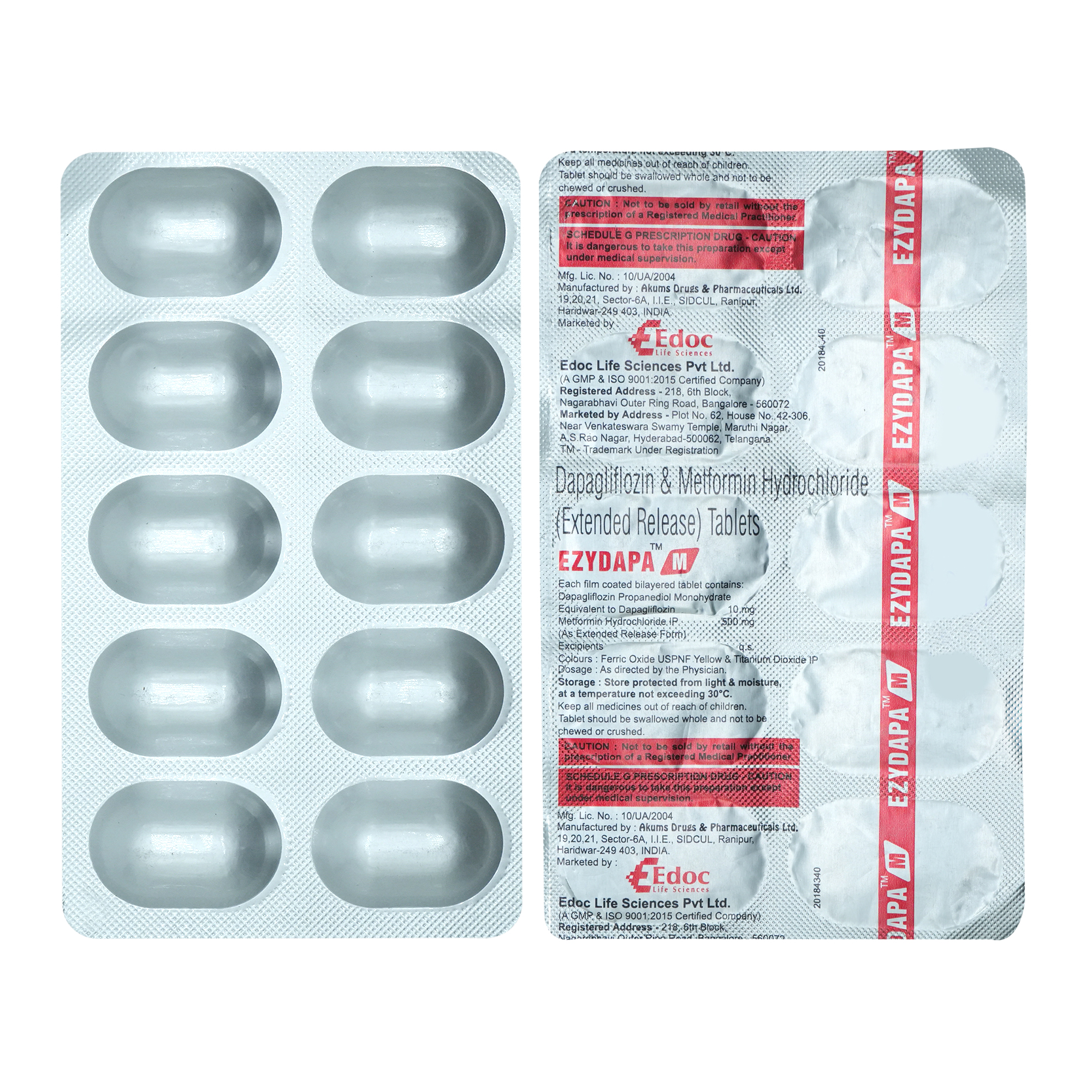 Ezydapa M 10/500 Tablet 10's, Pack of 10 TABLETS Ezydapa M 10/500 Tablet 10's, Pack of 10 TABLETS