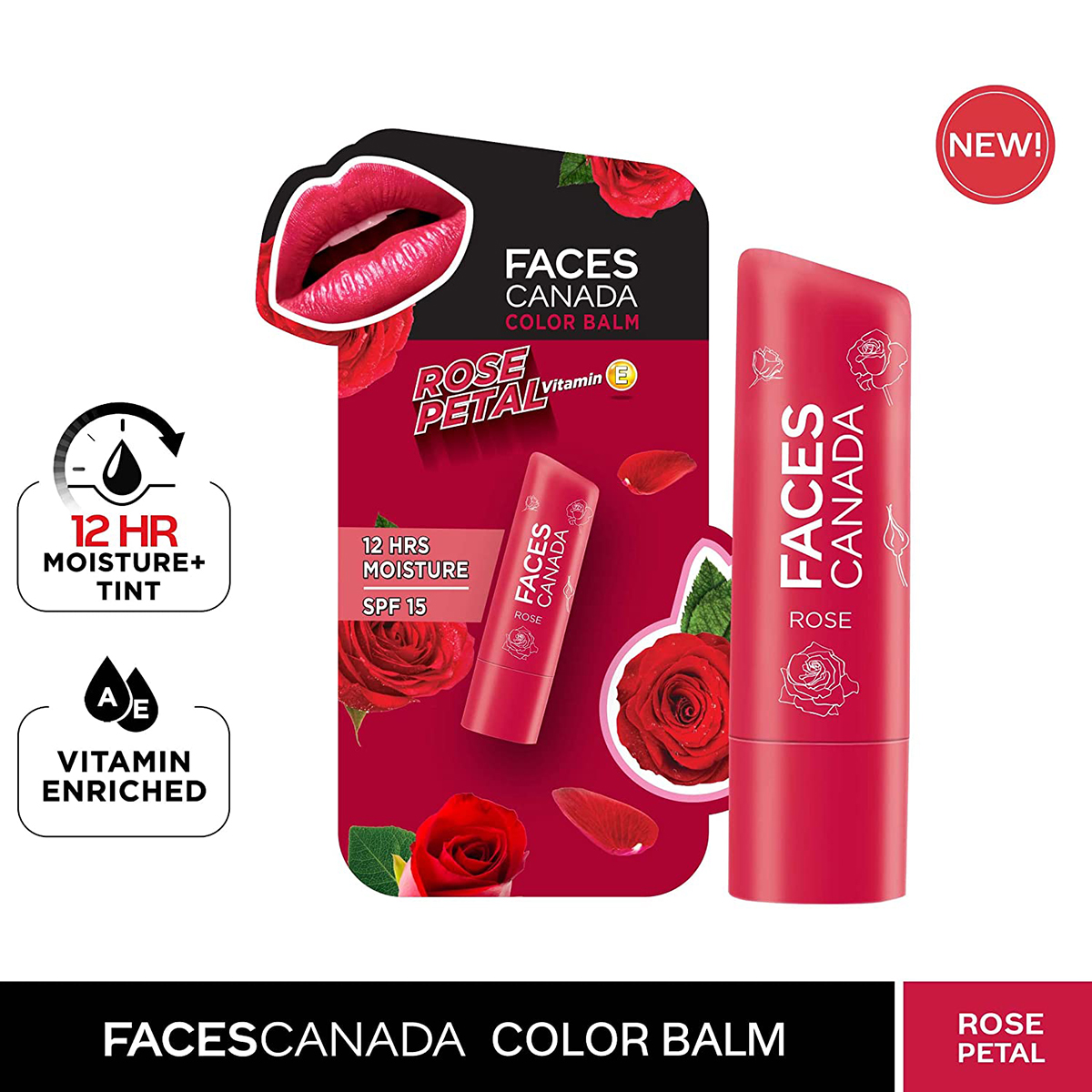 Faces Canada Rose Petal SPF 15 Color Balm, 4.5 GM, Pack of 1 Faces Canada Rose Petal SPF 15 Color Balm, 4.5 GM, Pack of 1