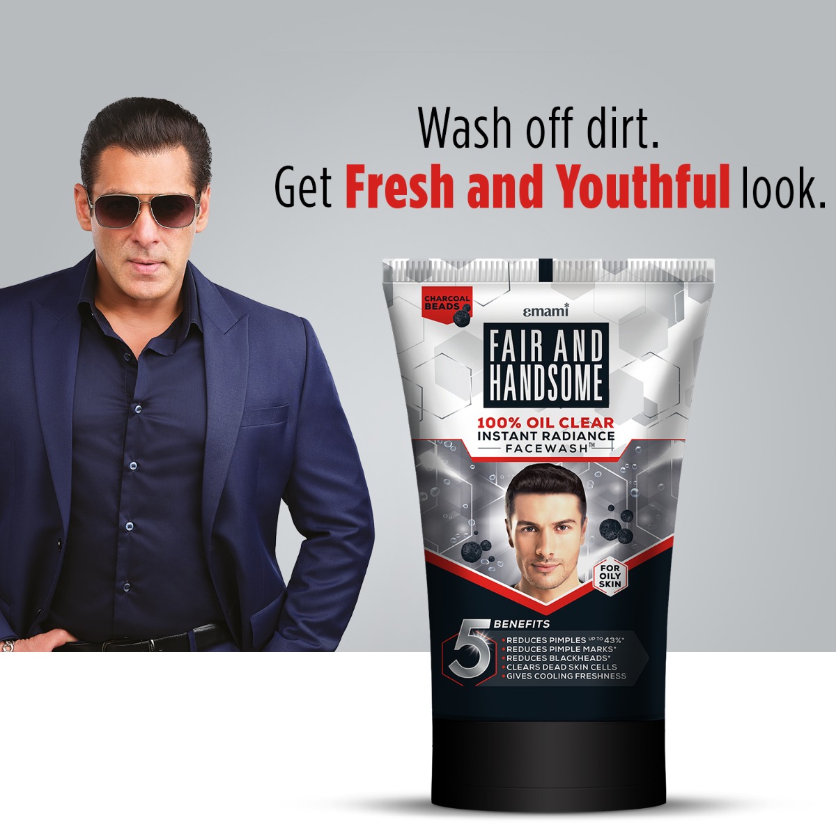 Fair and Handsome 100% Oil Clear Instant Radiance Face Wash, 100 gm, Pack of 1 Fair and Handsome 100% Oil Clear Instant Radiance Face Wash, 100 gm, Pack of 1