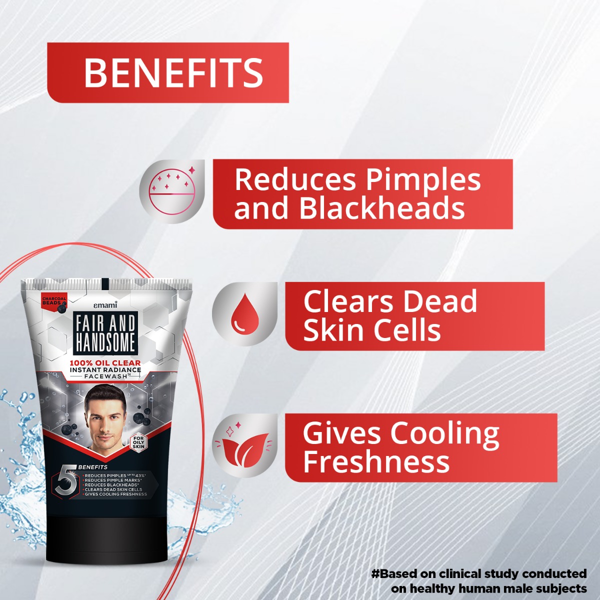 Fair and Handsome 100% Oil Clear Instant Radiance Face Wash, 100 gm, Pack of 1 Fair and Handsome 100% Oil Clear Instant Radiance Face Wash, 100 gm, Pack of 1