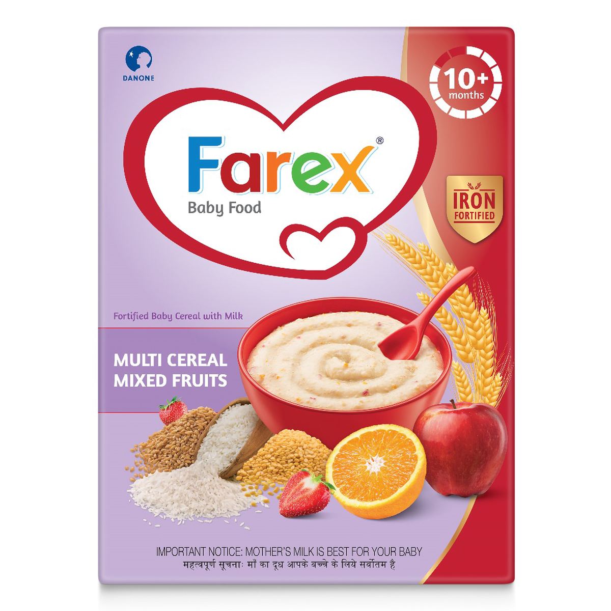 Farex Multi Cereal Mixed Fruits Baby Cereal 10+ Months, 300 gm Refill Pack