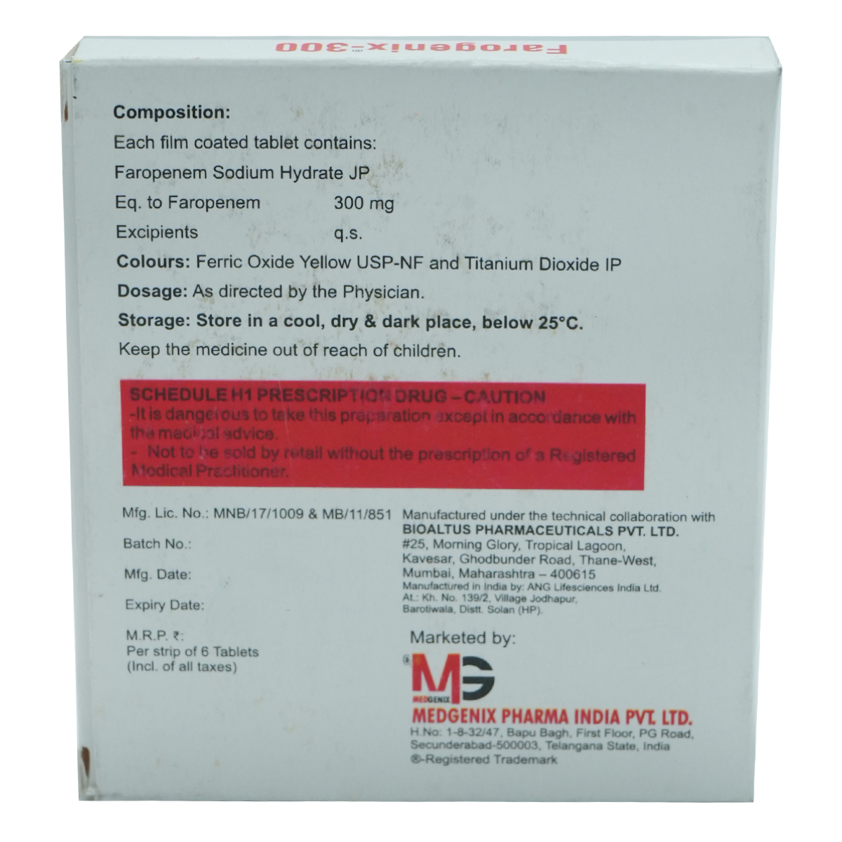 Farogenix-300 Tablet 6's Farogenix-300 Tablet 6's