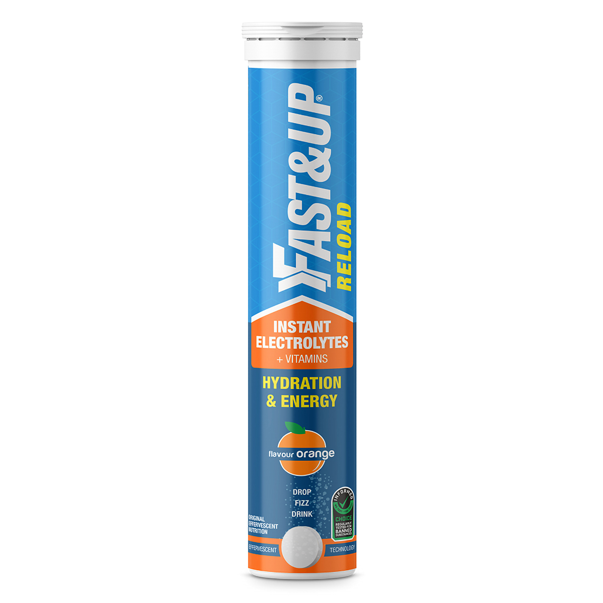 Fast&Up Reload Instant Electrolytes Orange Flavour, 20 Effervescent Tablets