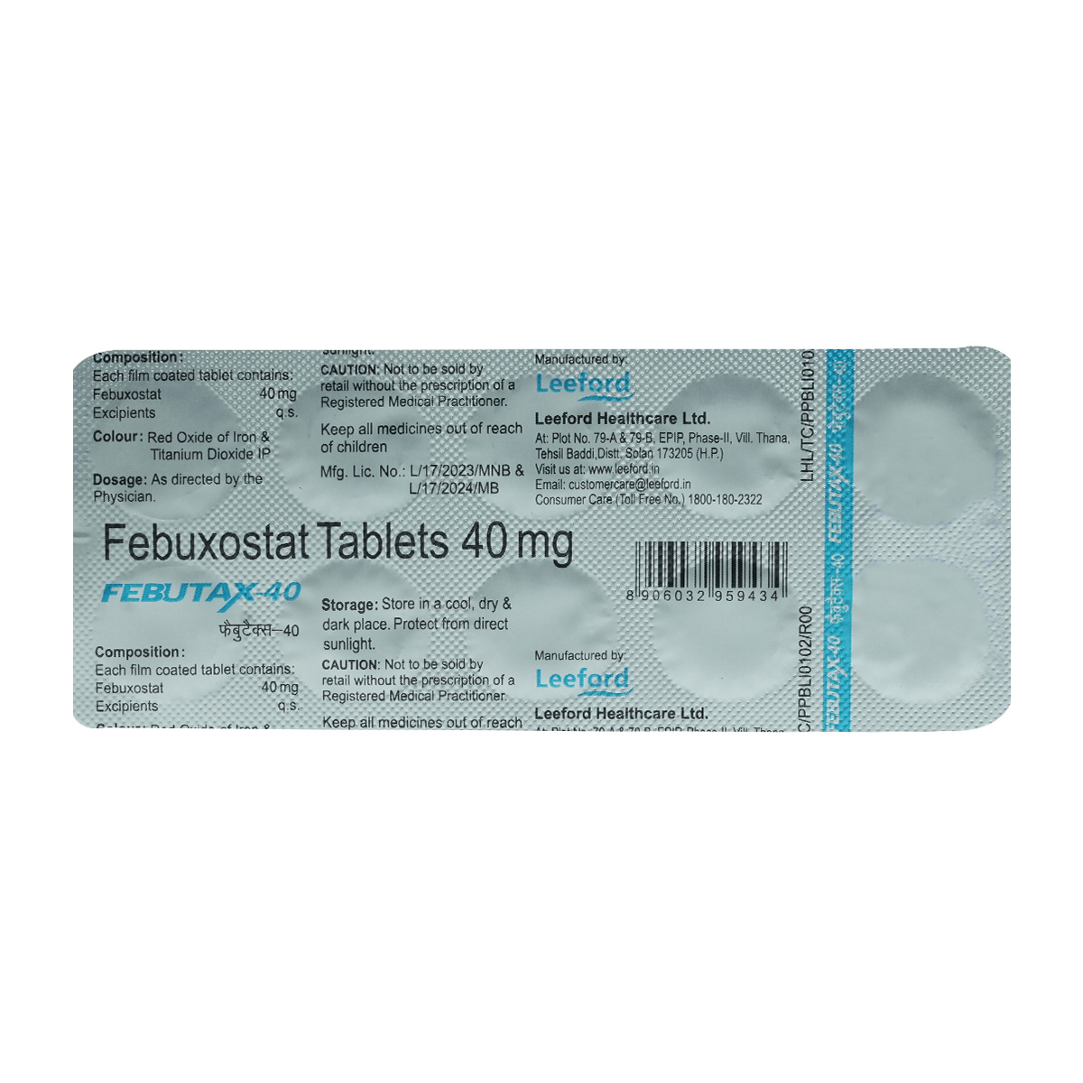 Febutax-40 Tablet 10's, Pack of 10 TABLETS Febutax-40 Tablet 10's, Pack of 10 TABLETS