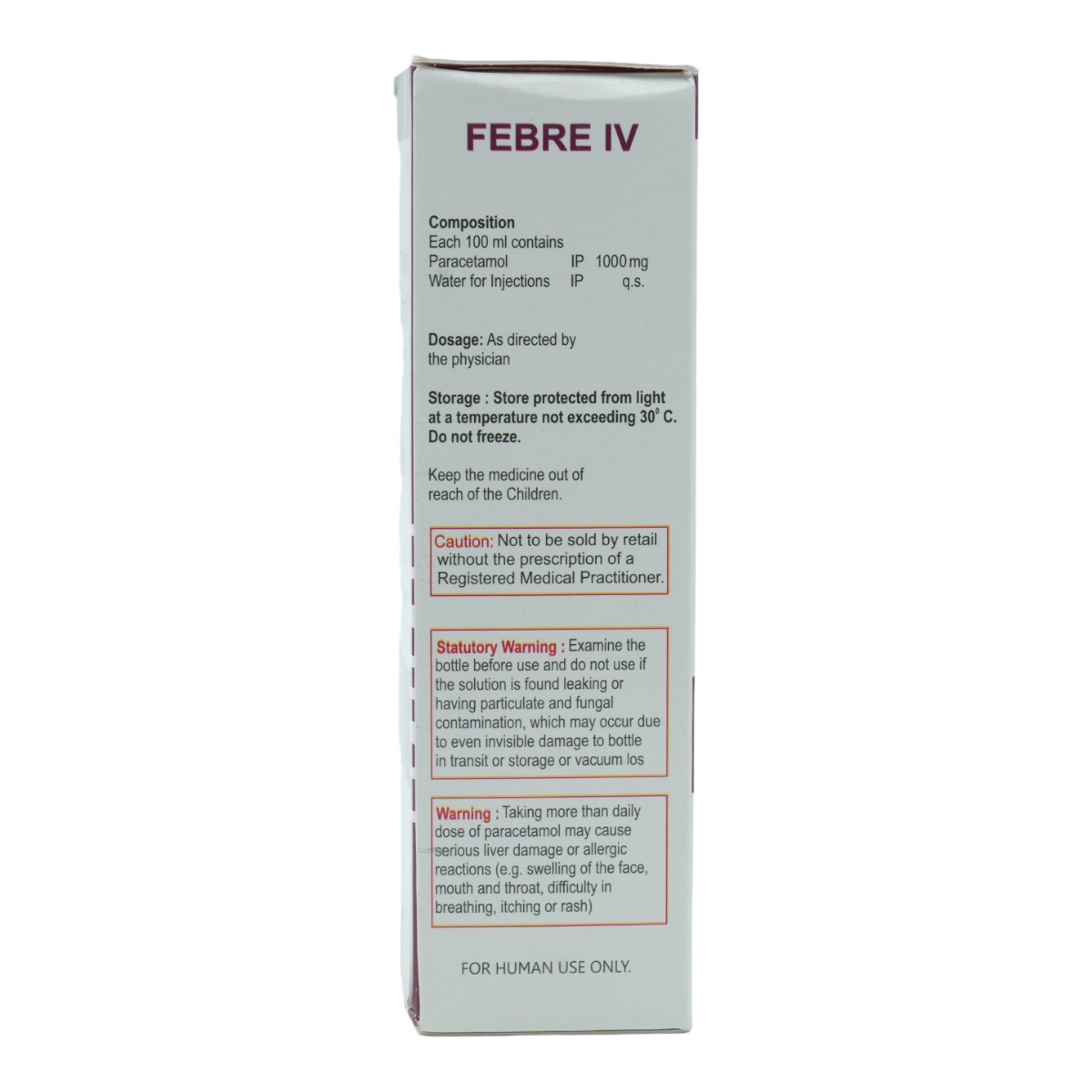 Febre 1% IV Infusion 100 ml, Pack of 1 INFUSION Febre 1% IV Infusion 100 ml, Pack of 1 INFUSION