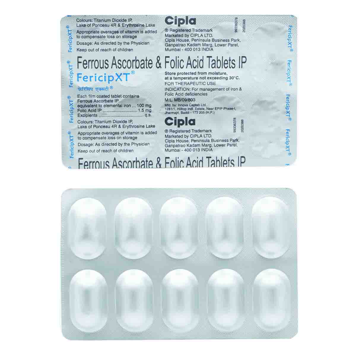 Fericip XT Tablet 10's, Pack of 10 TABLETS Fericip XT Tablet 10's, Pack of 10 TABLETS