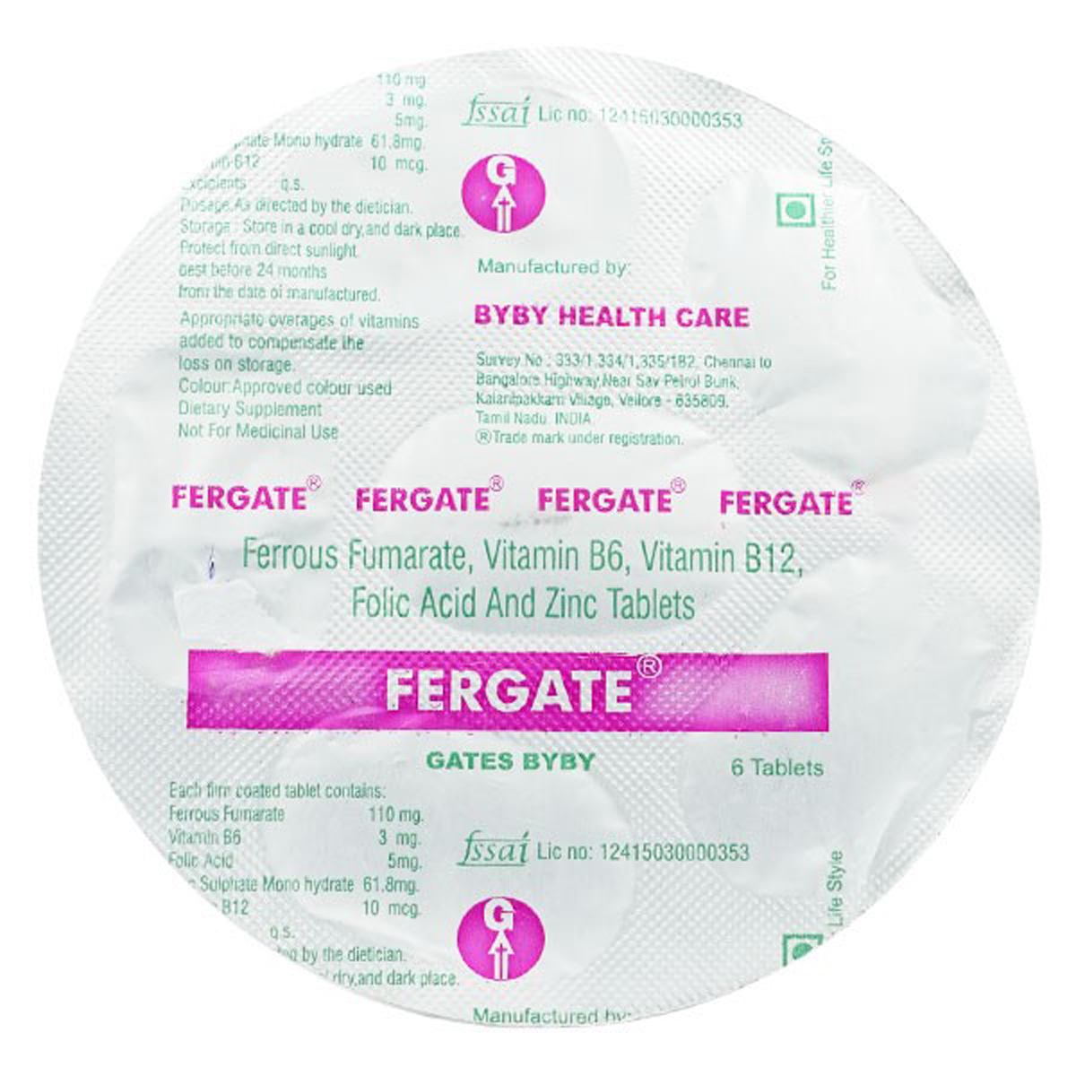 Fergate Tablet 6's, Pack of 6 TABLETS Fergate Tablet 6's, Pack of 6 TABLETS