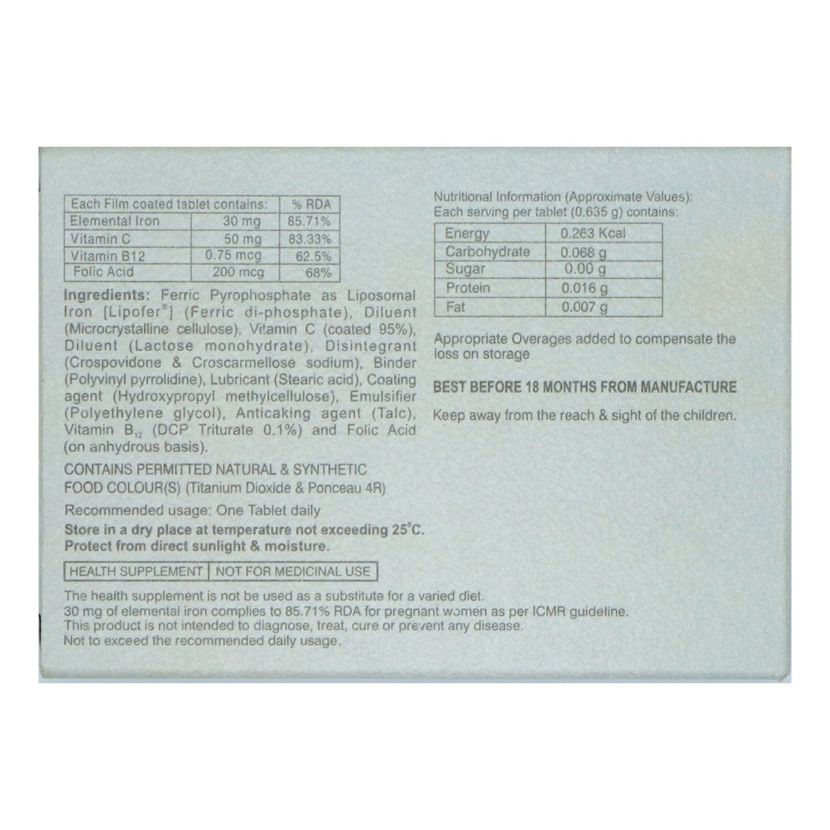 Ferinto Tablet 10's, Pack of 10 TABLETS Ferinto Tablet 10's, Pack of 10 TABLETS