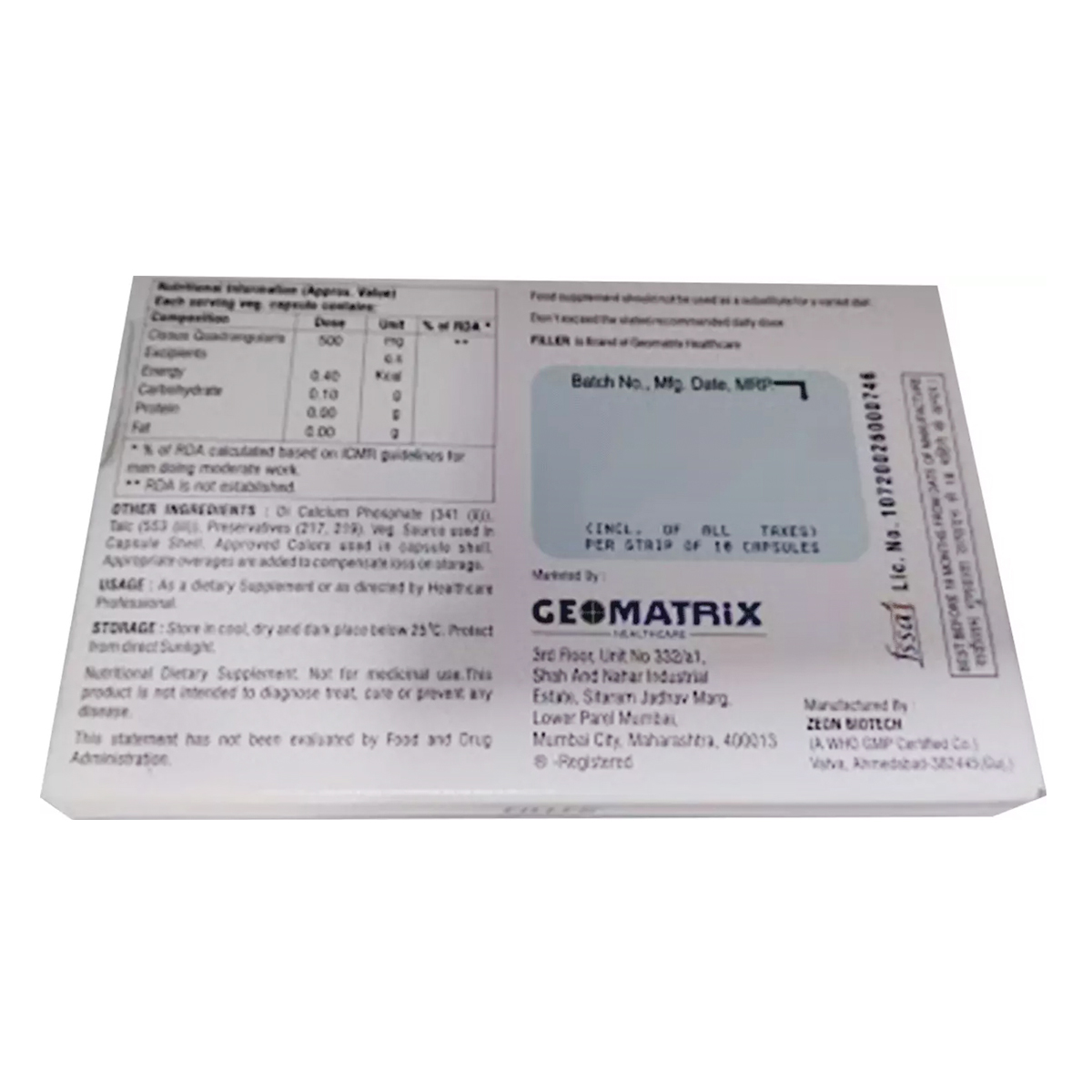 Filler Capsule 10's, Pack of 10 CAPSULES Filler Capsule 10's, Pack of 10 CAPSULES