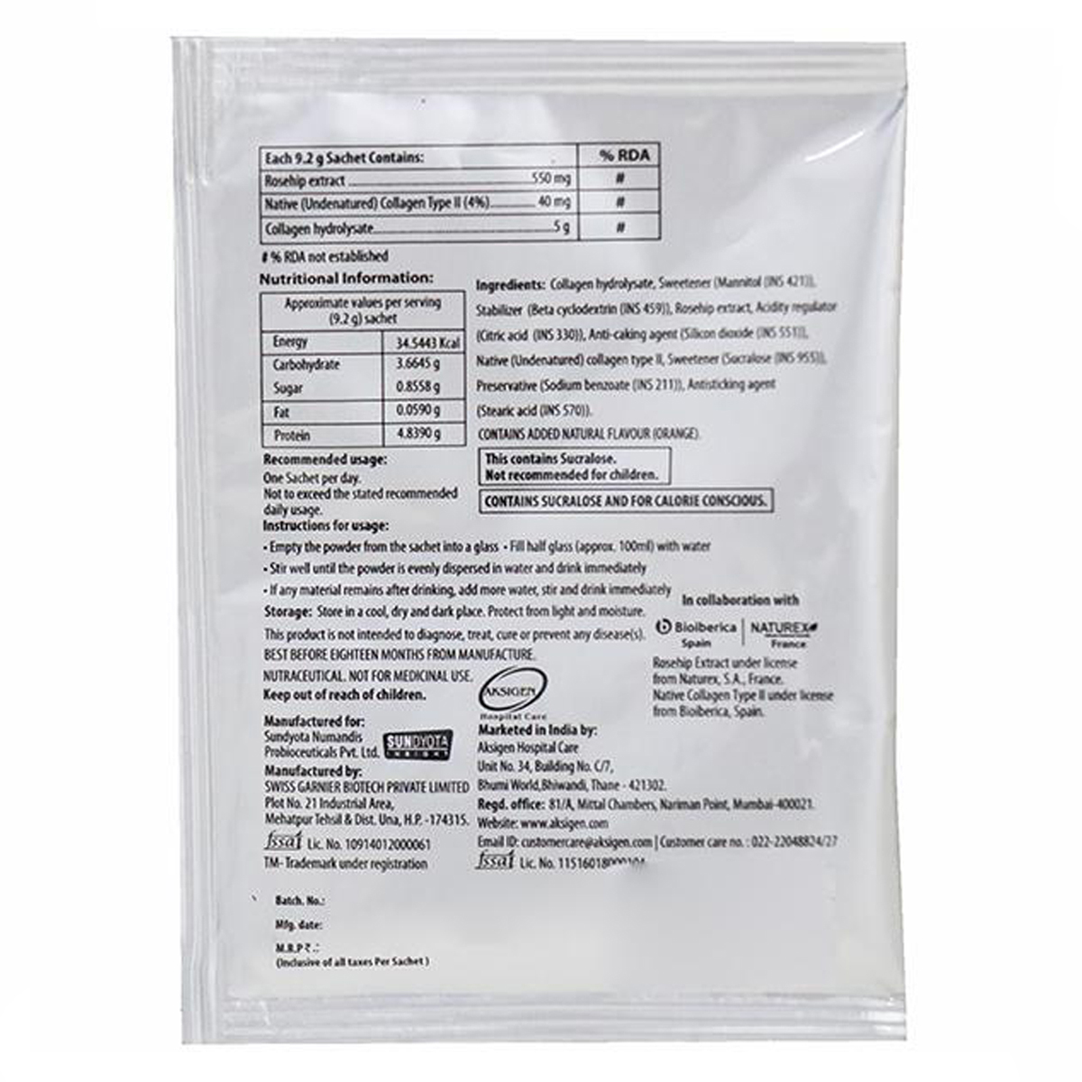 Flextor Plus Sachet 9.2 gm, Pack of 1 Sachet Flextor Plus Sachet 9.2 gm, Pack of 1 Sachet